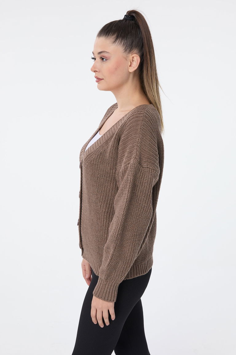 Düğmeli Mini Triko Hırka - 27626 - TOFİSA