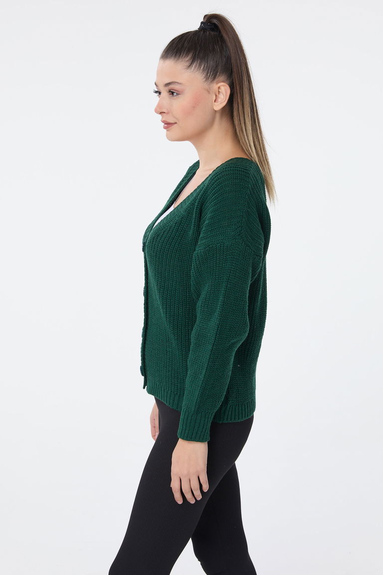 Düğmeli Mini Triko Hırka - 27626 - TOFİSA