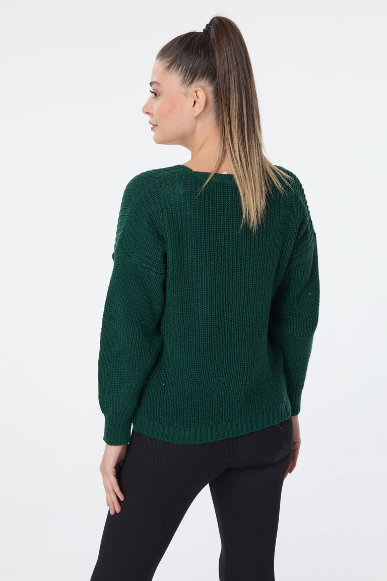 Düğmeli Mini Triko Hırka - 27626 - TOFİSA