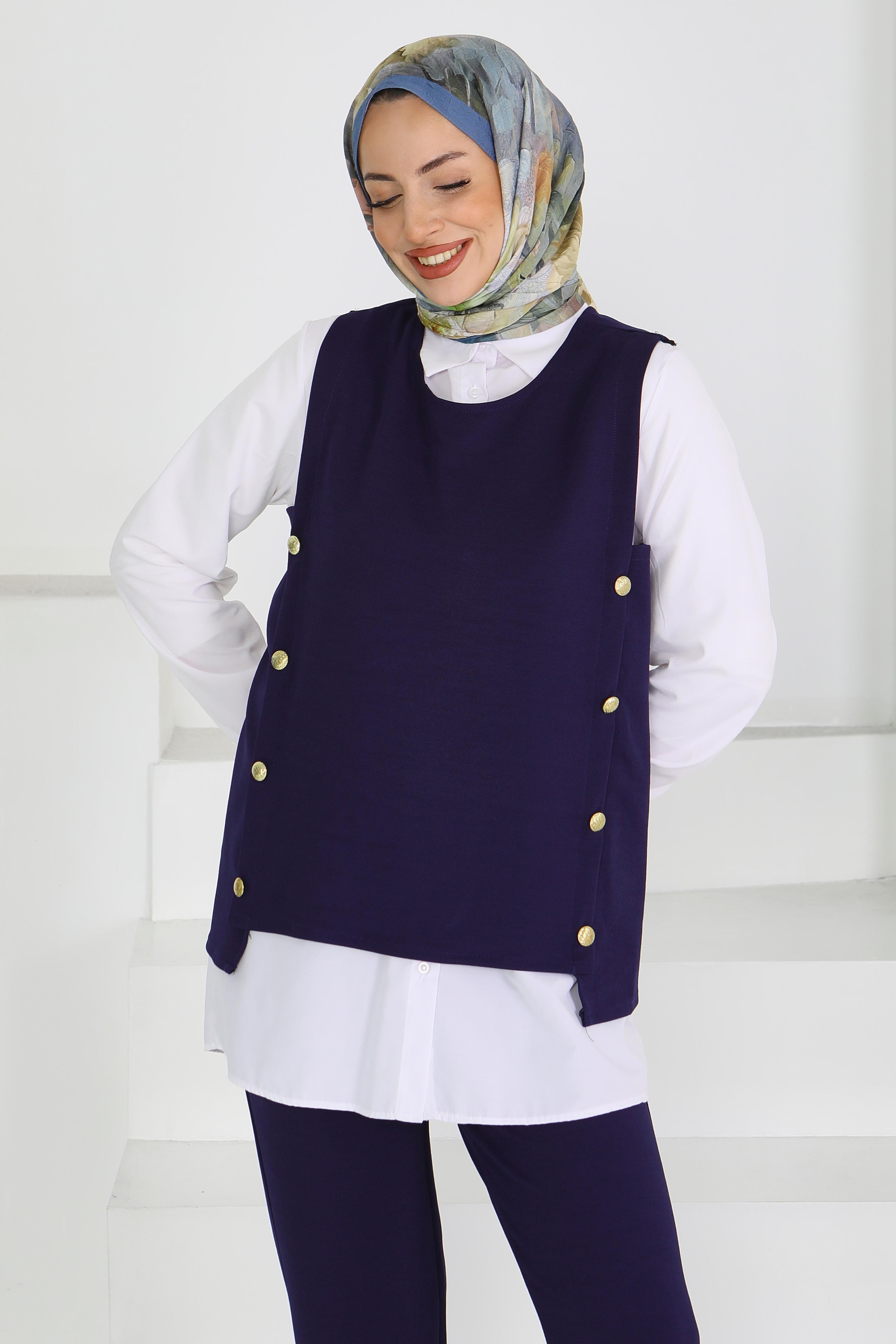 Düğmeli Süveter Pantolon Mira Takım - 27613 - 2
