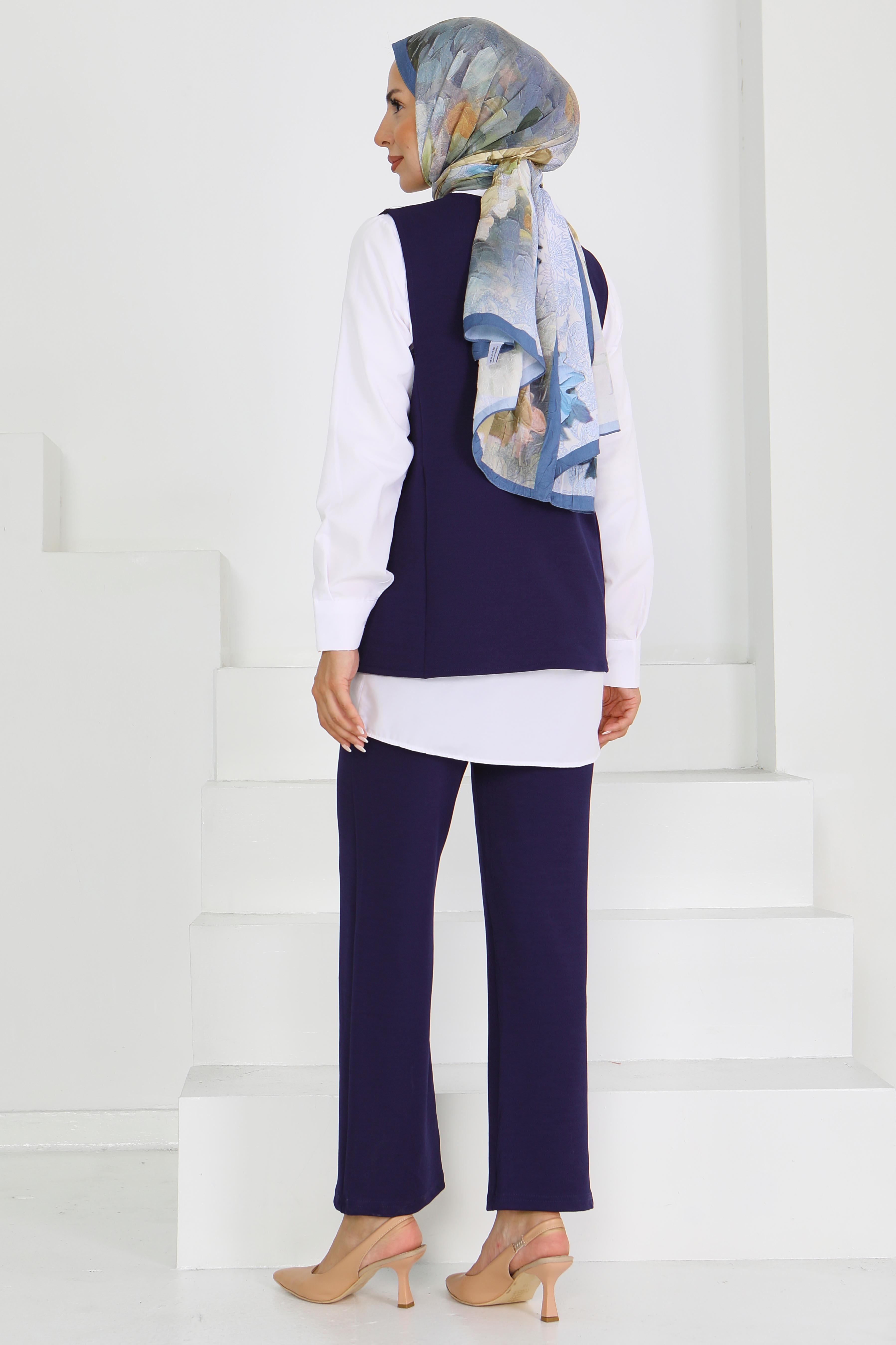 Düğmeli Süveter Pantolon Mira Takım - 27613 - 5