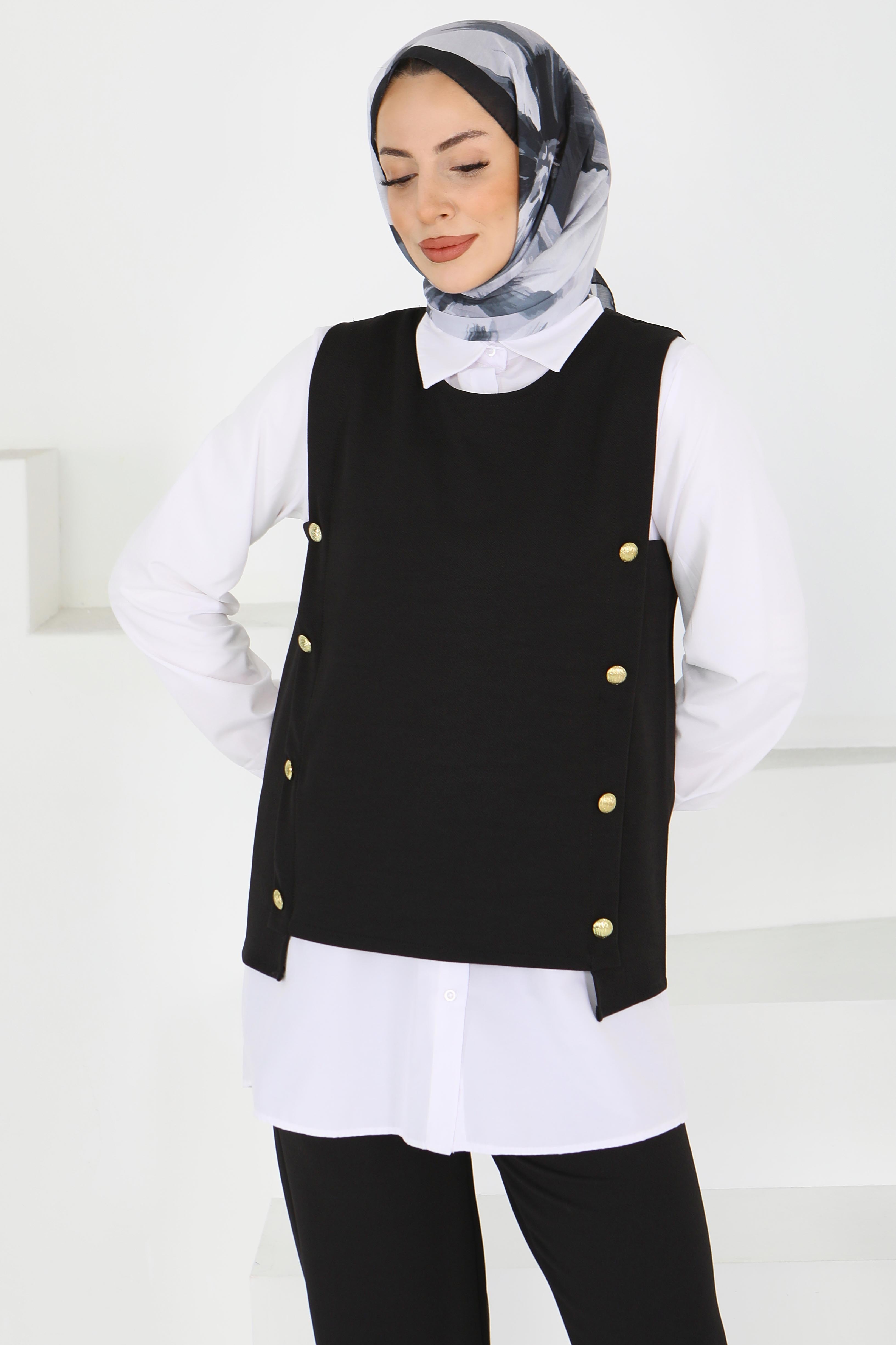 Düğmeli Süveter Pantolon Mira Takım - 27613 - 2