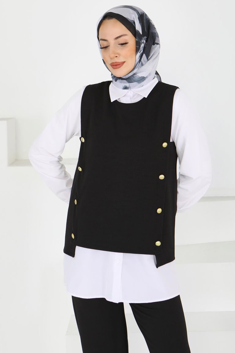 Düğmeli Süveter Pantolon Mira Takım - 27613 - TOFİSA