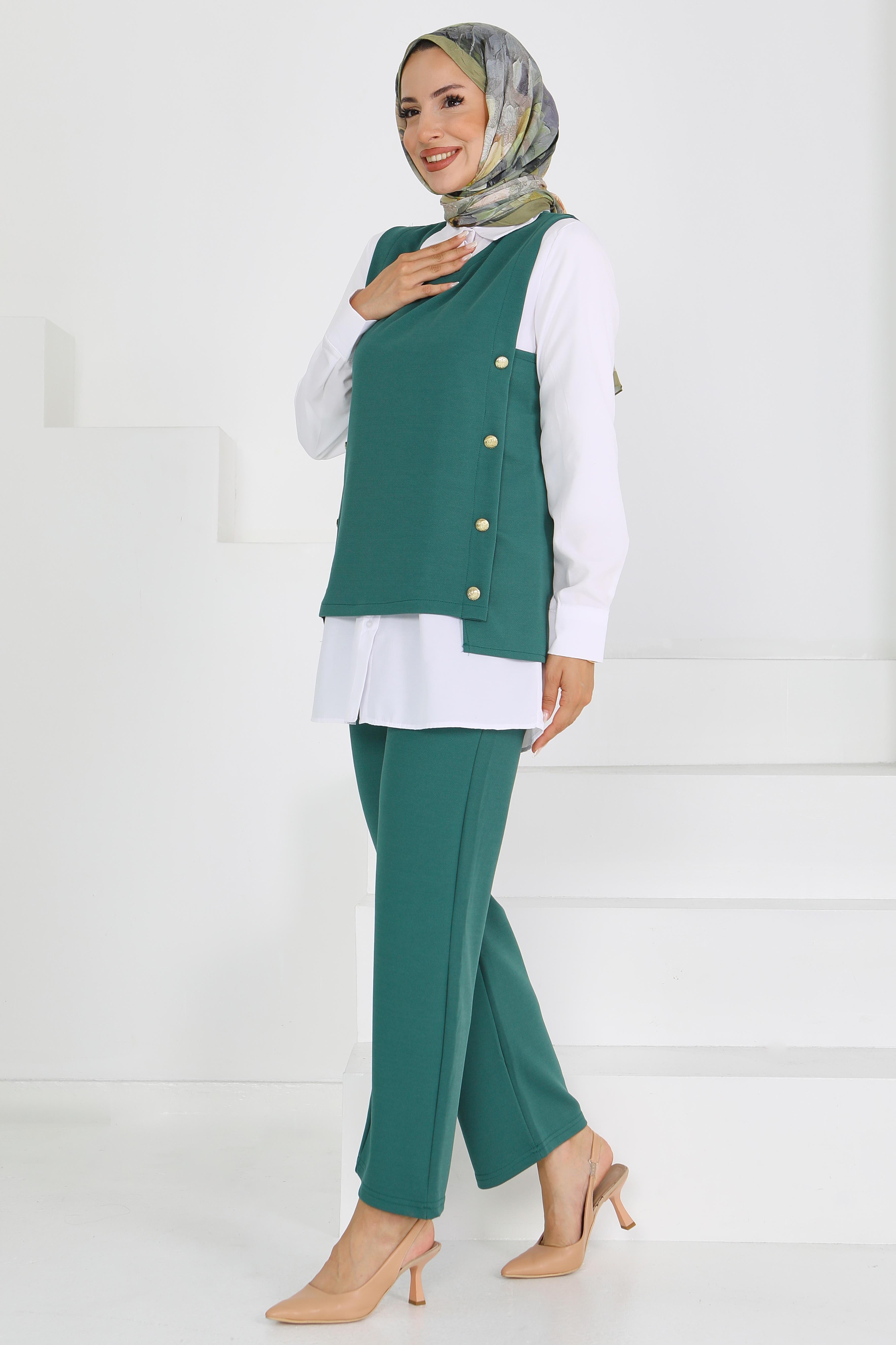 Düğmeli Süveter Pantolon Mira Takım - 27613 - 2