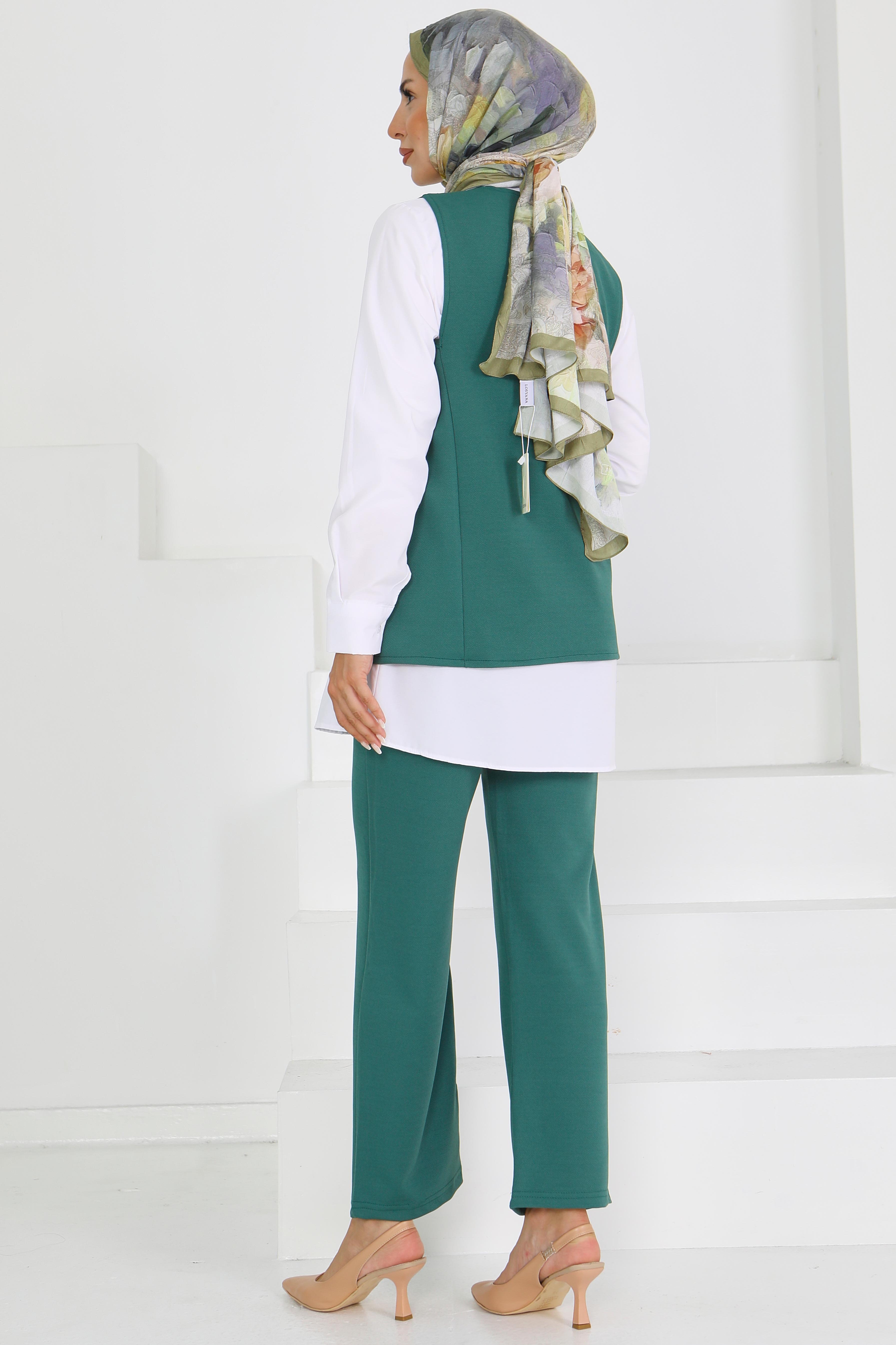 Düğmeli Süveter Pantolon Mira Takım - 27613 - 5