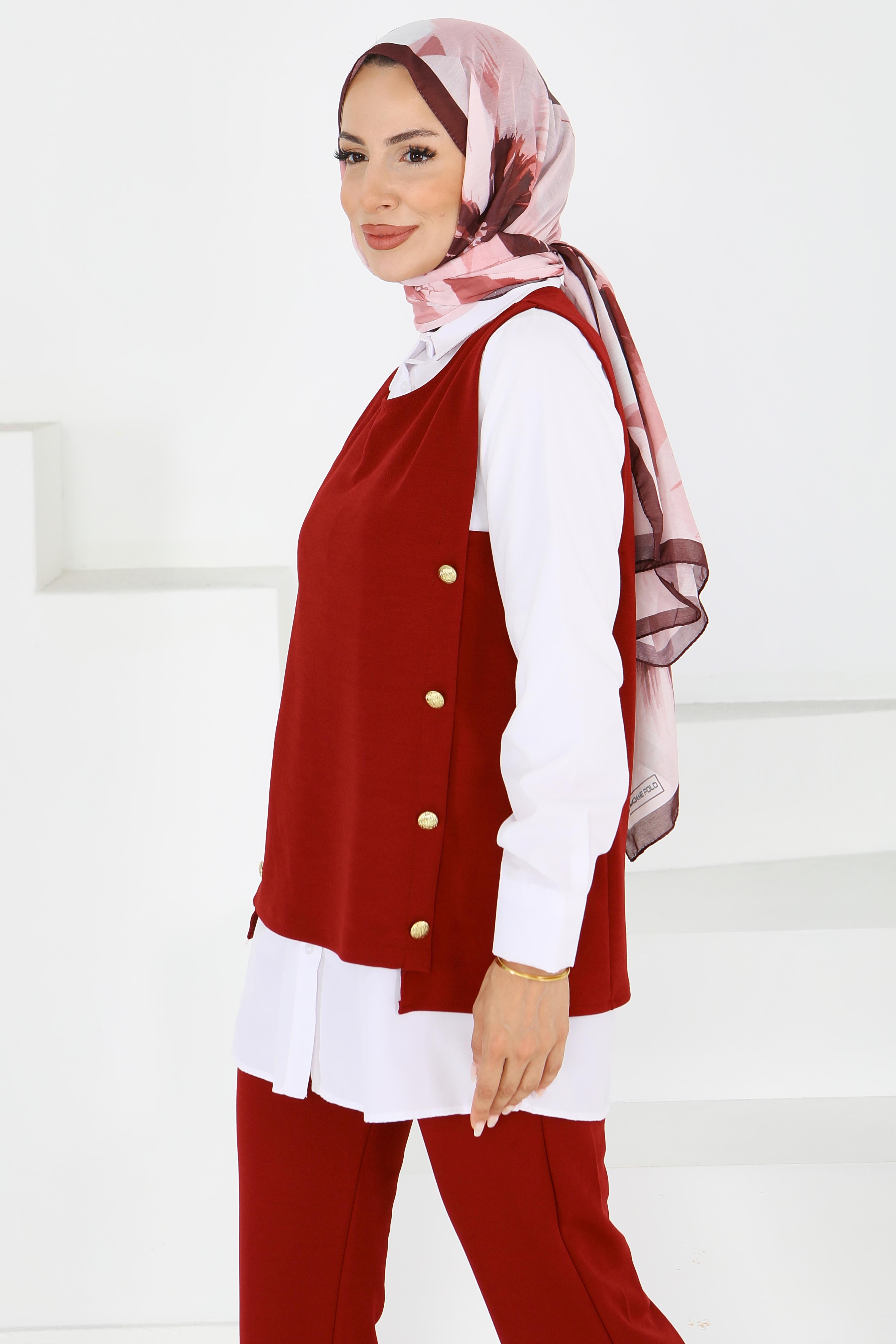 Düğmeli Süveter Pantolon Mira Takım - 27613 - 2