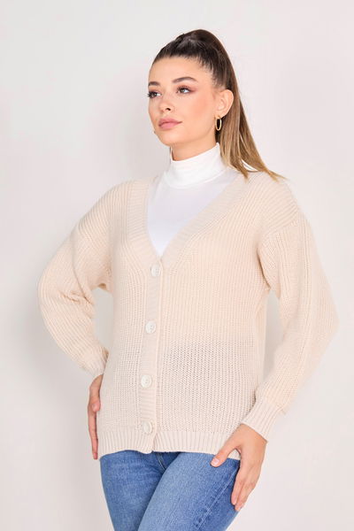 Düğmeli Triko Hırka - 27651 