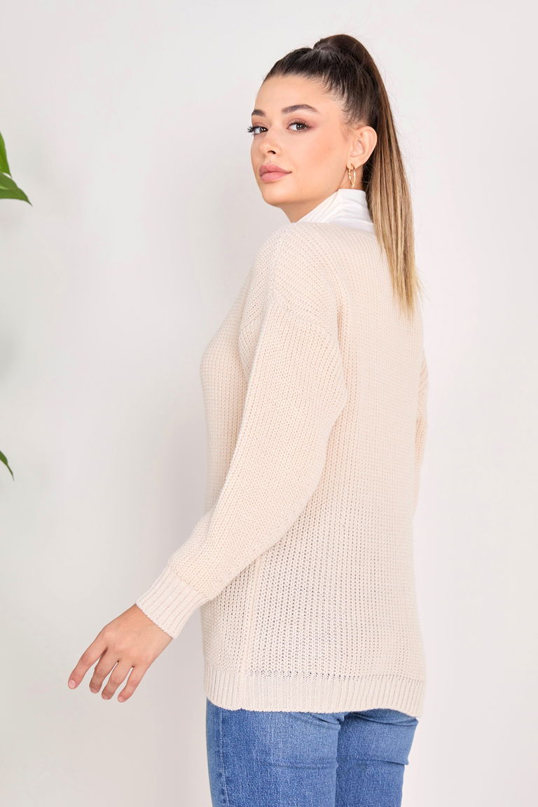 Düğmeli Triko Hırka - 27651 - TOFİSA