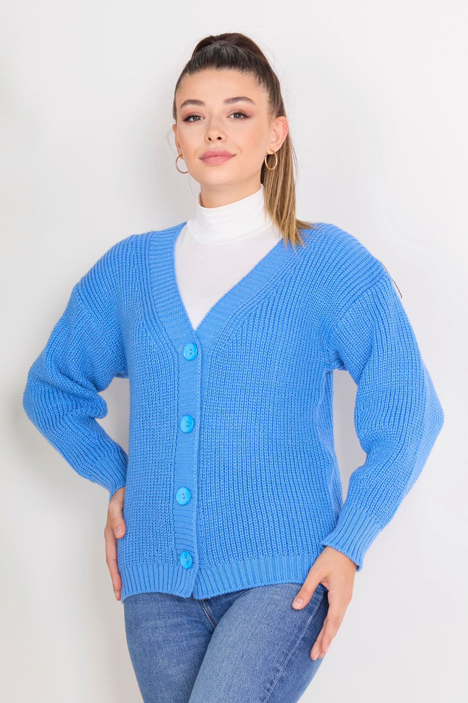 Düğmeli Triko Hırka - 27651 - 2