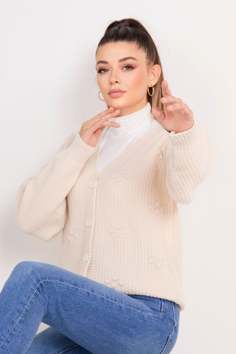 Düğmeli Triko Hırka - 27661 - TOFİSA