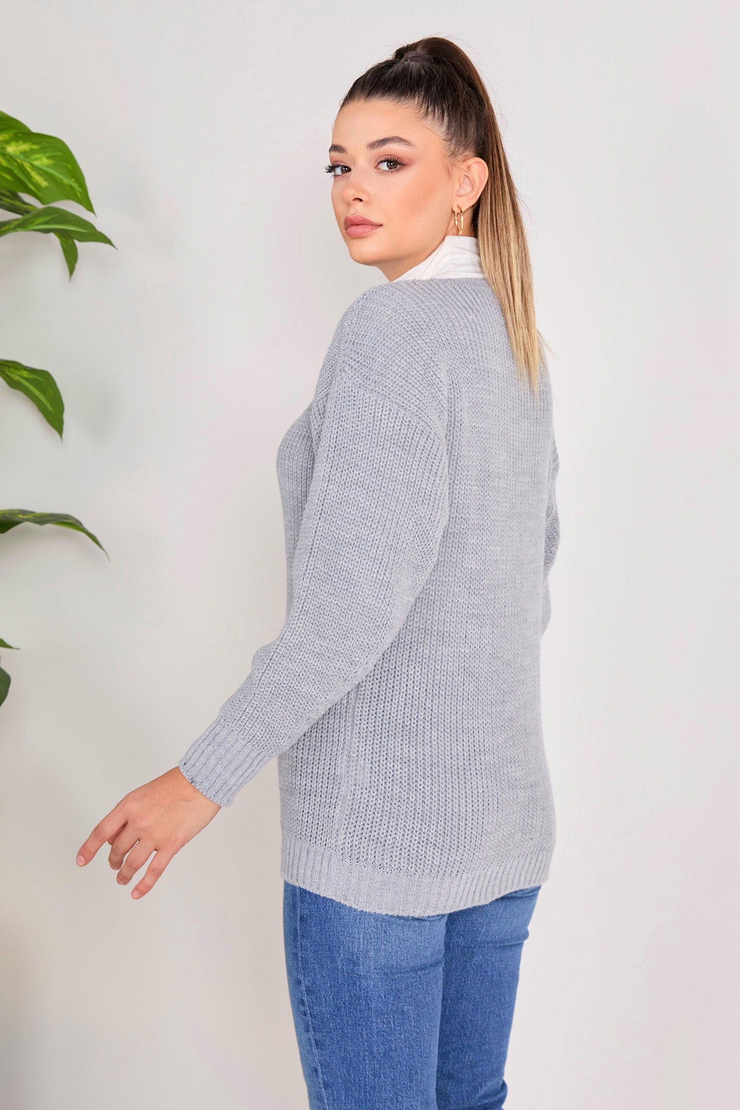 Düğmeli Triko Hırka - 27651 - 4