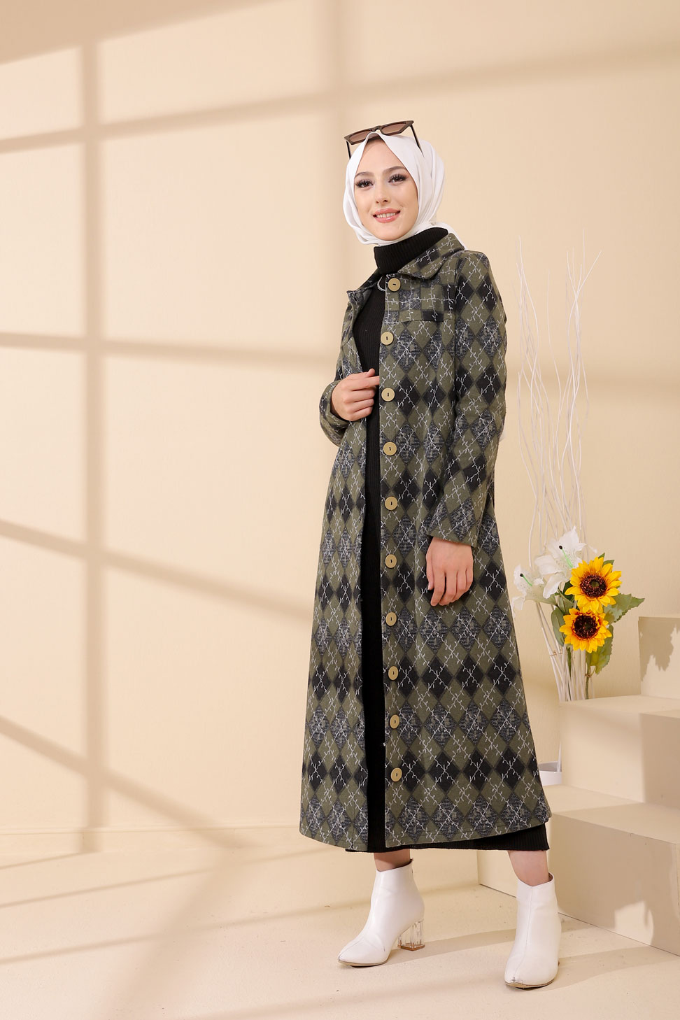 Düğmelı Kap Siyah - 3004 - 2