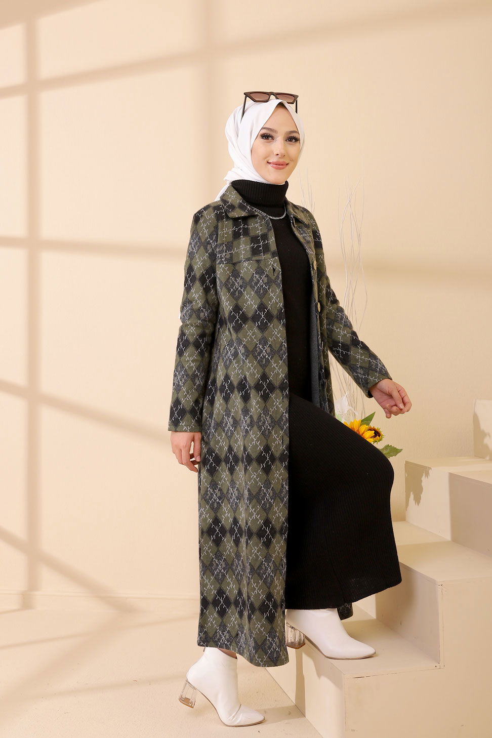 Düğmelı Kap Siyah - 3004 - 17