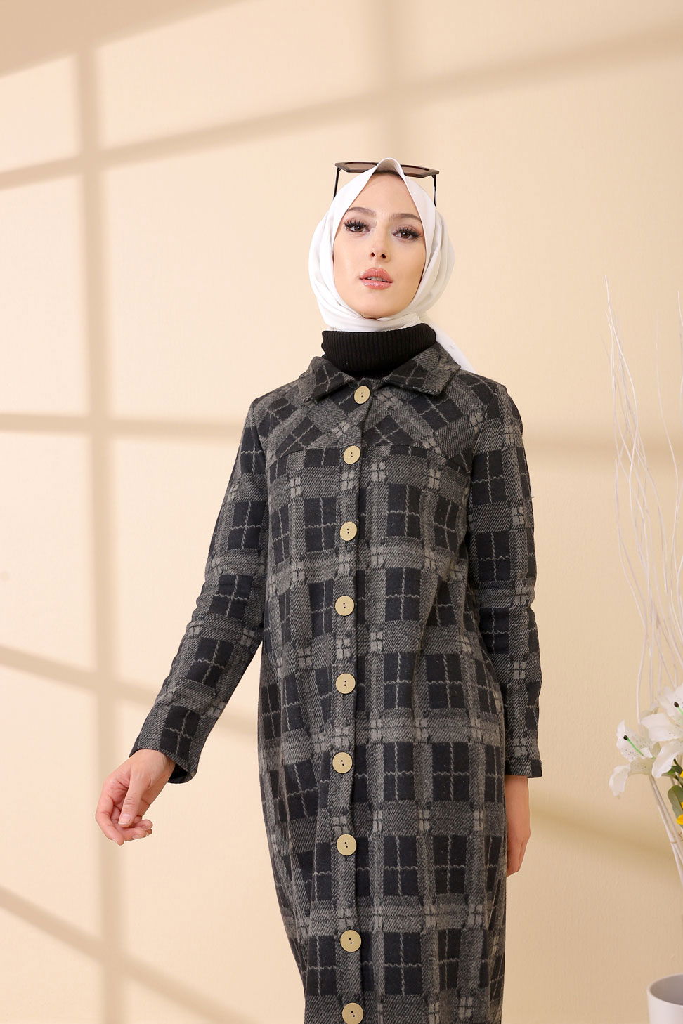Düğmelı Kap Siyah - 3004 - 19