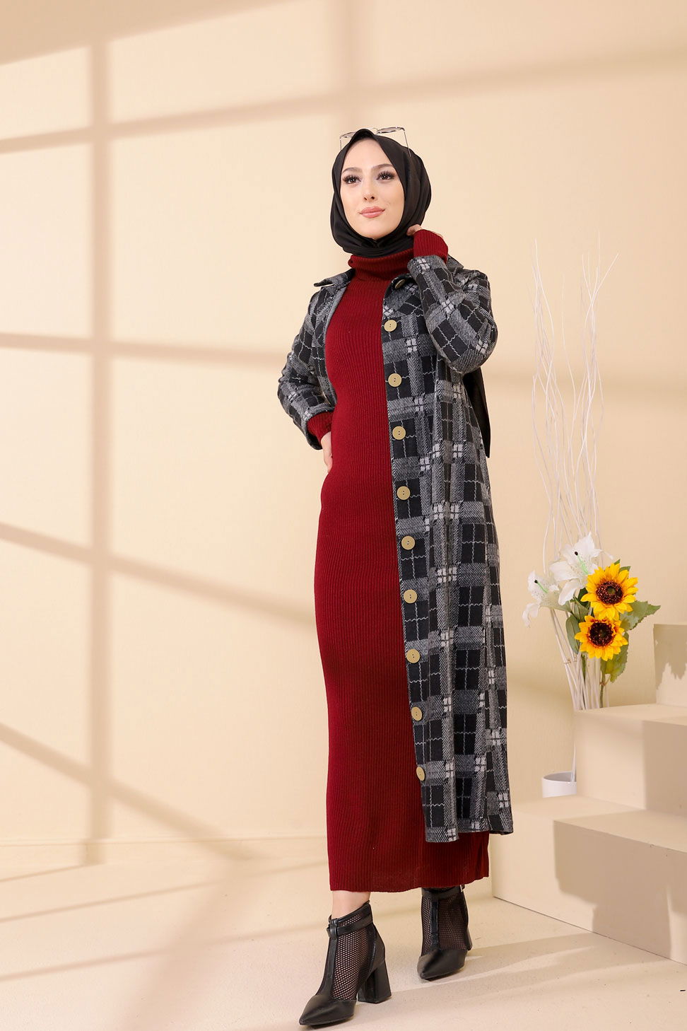 Düğmelı Kap Siyah - 3004 - 20