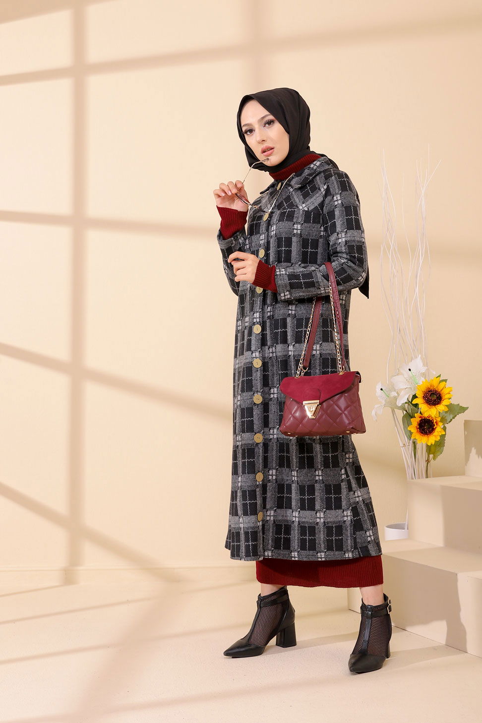 Düğmelı Kap Siyah - 3004 - 26