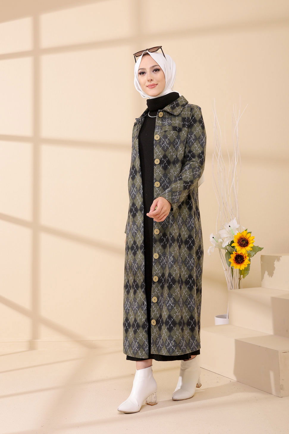 Düğmelı Kap Siyah - 3004 - 27