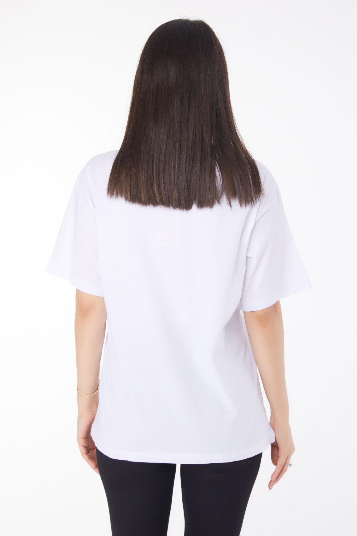 V Yaka T-Shirt Beyaz - 25767 - 5