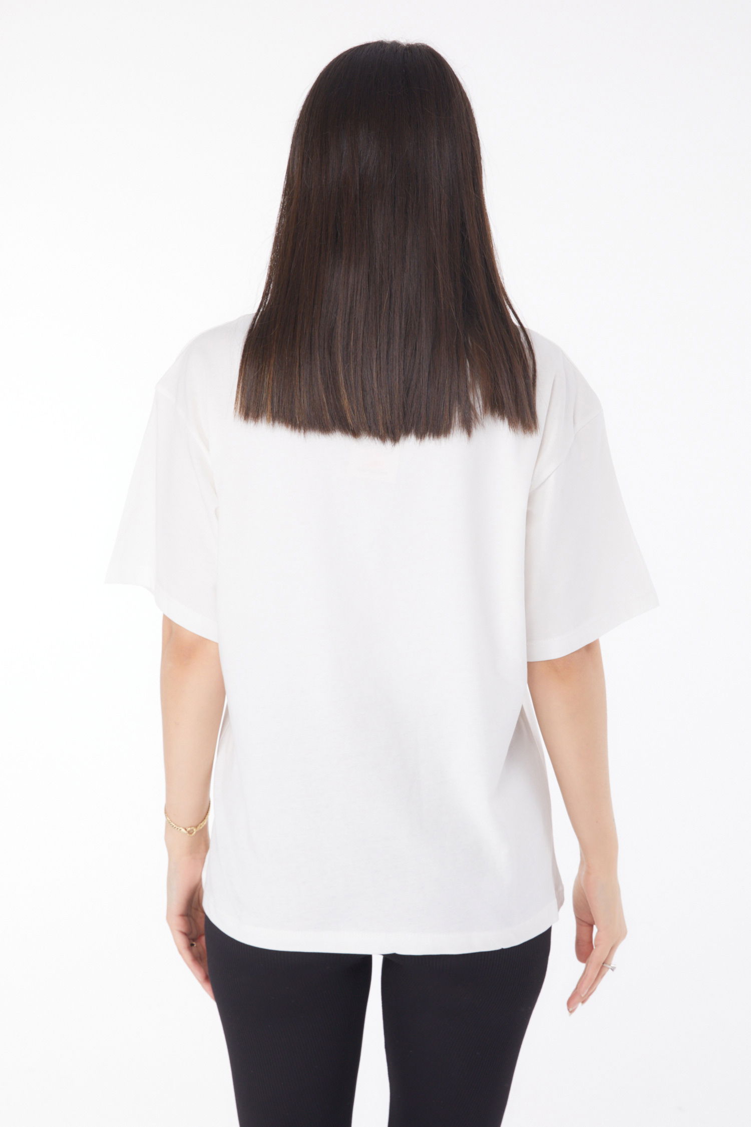 V Yaka T-Shirt Ekru - 25767 - 5