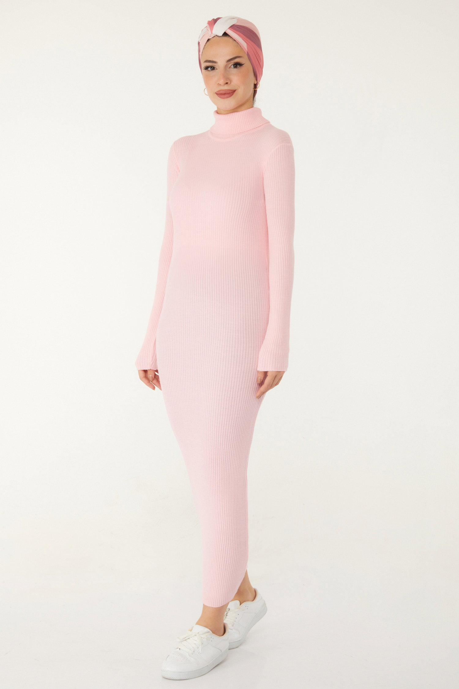 Triko Elbise Pembe - 26526 - 4