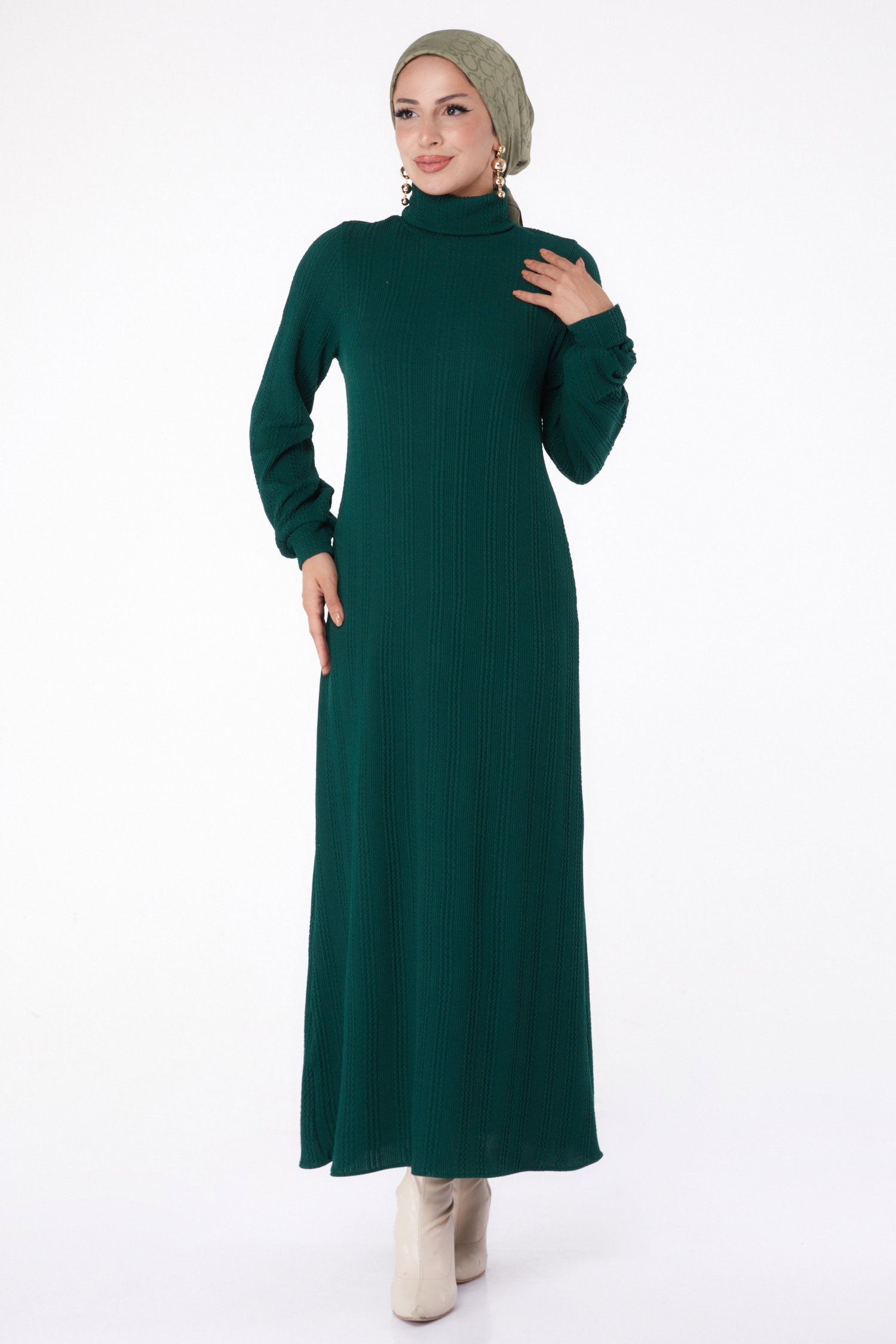 Balıkçı Elbise Yesil - 26207 - 1