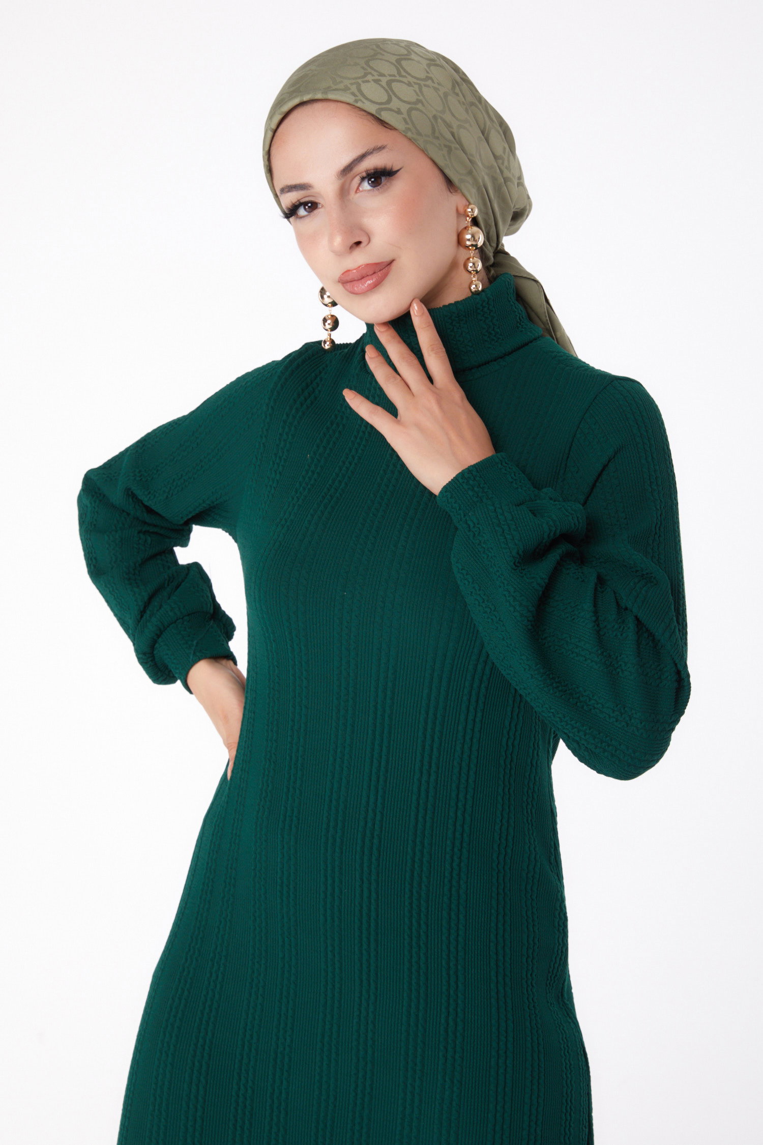 Balıkçı Elbise Yesil - 26207 - 3
