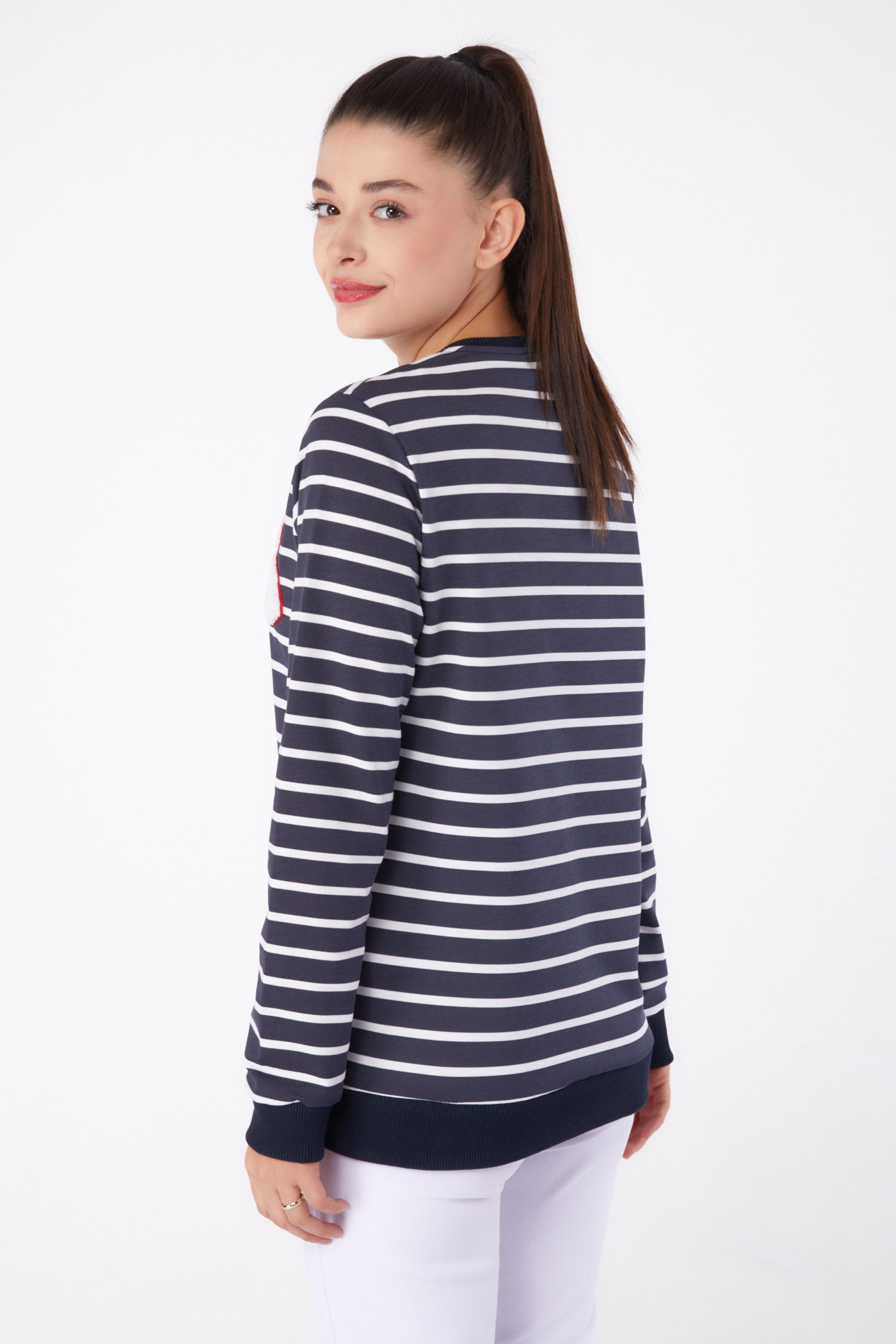 Nakışlı Sweatshirt Antrasit - 26286 - 5