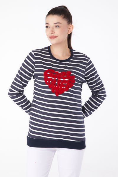 Nakışlı Sweatshirt Antrasit - 26288 