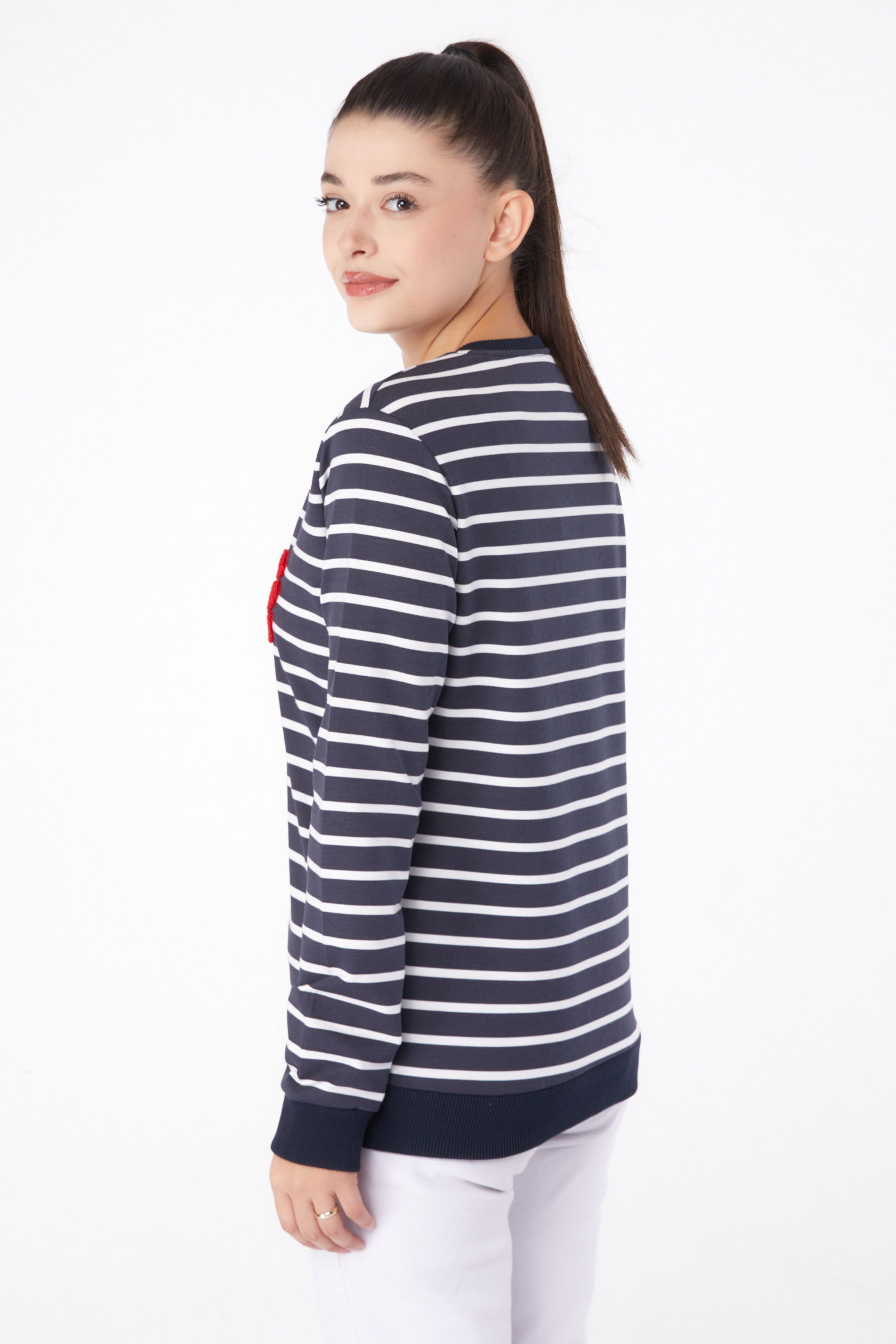 Nakışlı Sweatshirt Antrasit - 26288 - 5