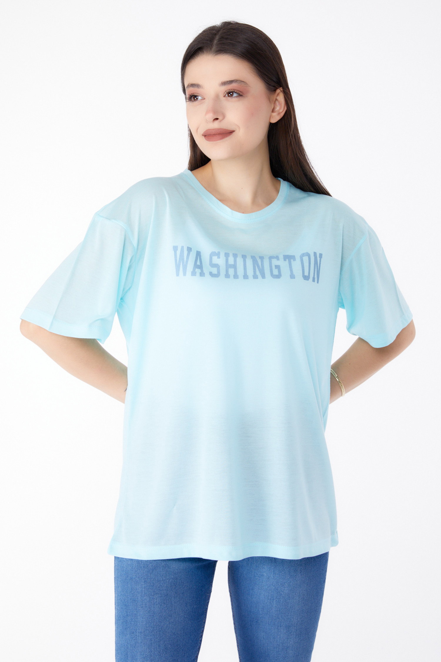 Baskılı T-shirt Bebe Mavi - 25300 - 1