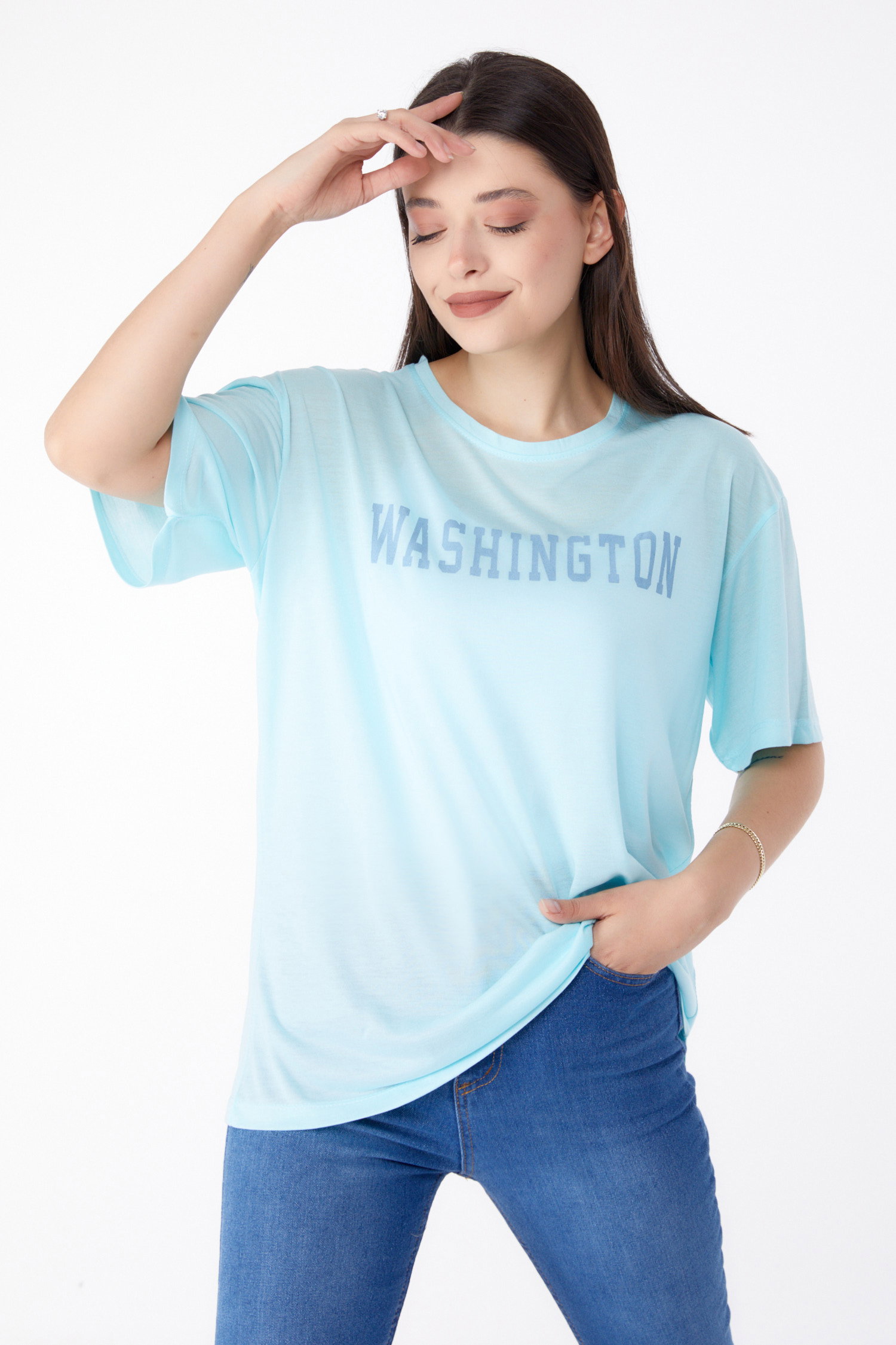 Baskılı T-shirt Bebe Mavi - 25300 - 2