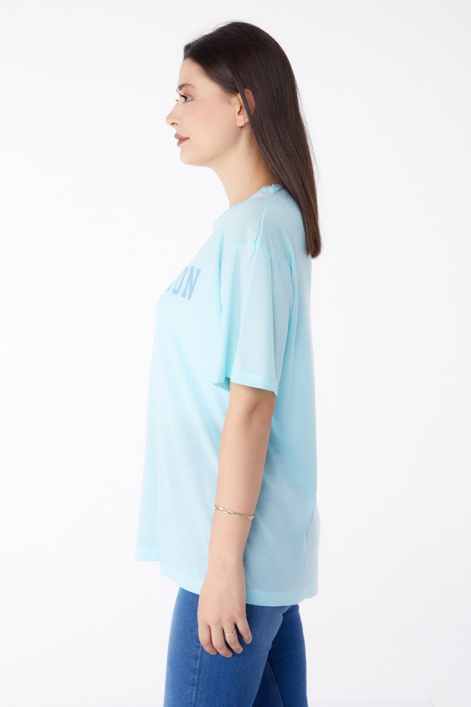 Baskılı T-shirt Bebe Mavi - 25300 - 4