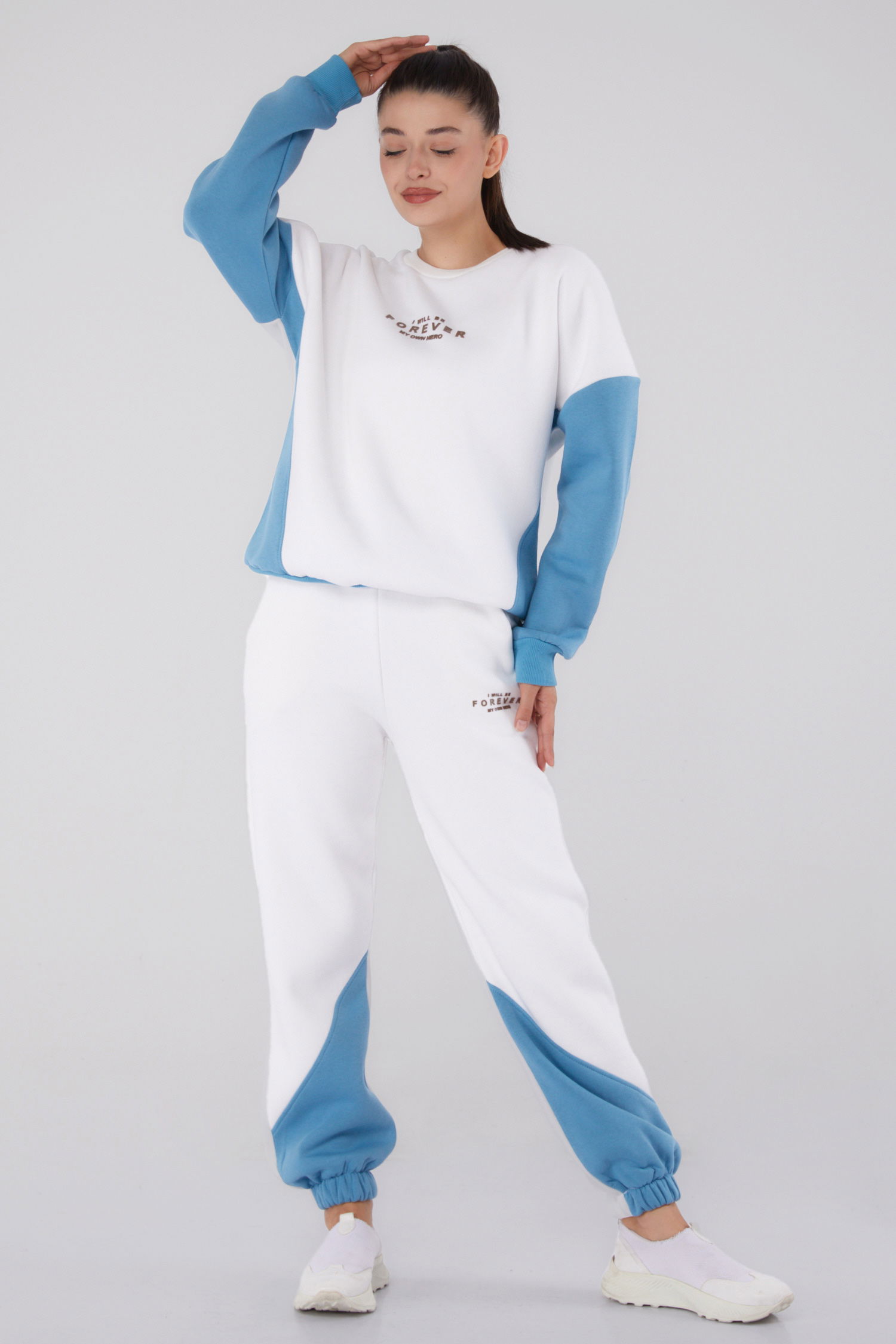 Garnili Eşofman Takımı Bebe Mavi - 26277 - 1