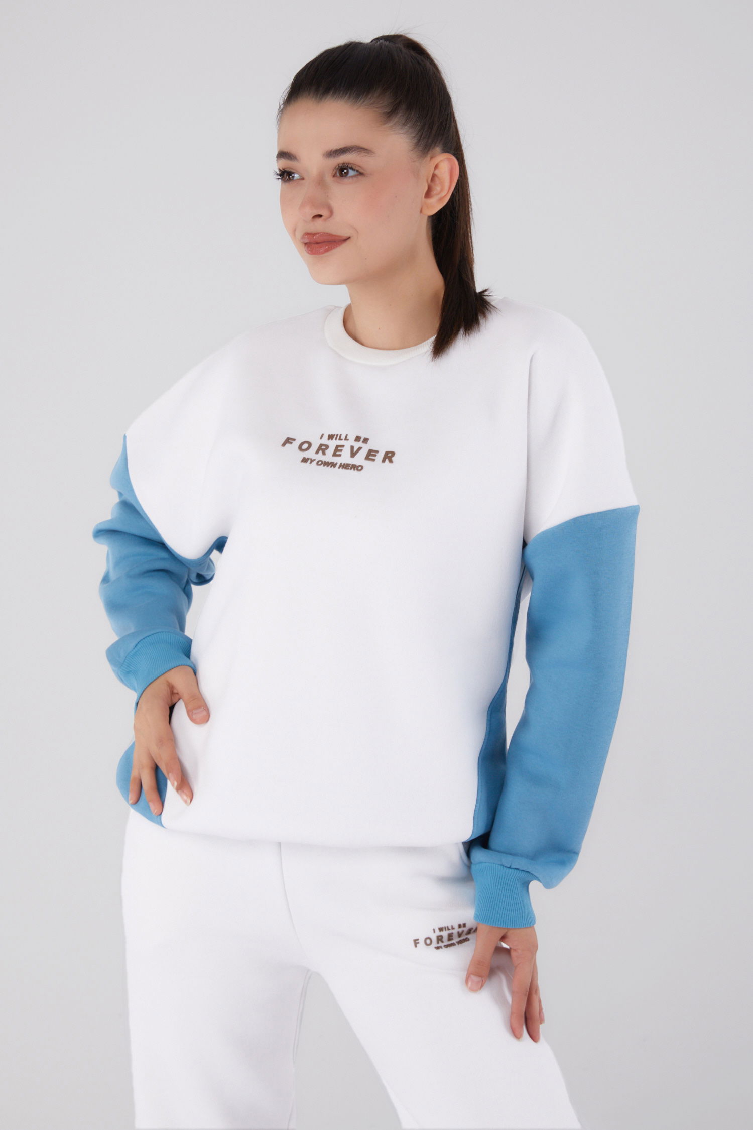 Garnili Eşofman Takımı Bebe Mavi - 26277 - 3
