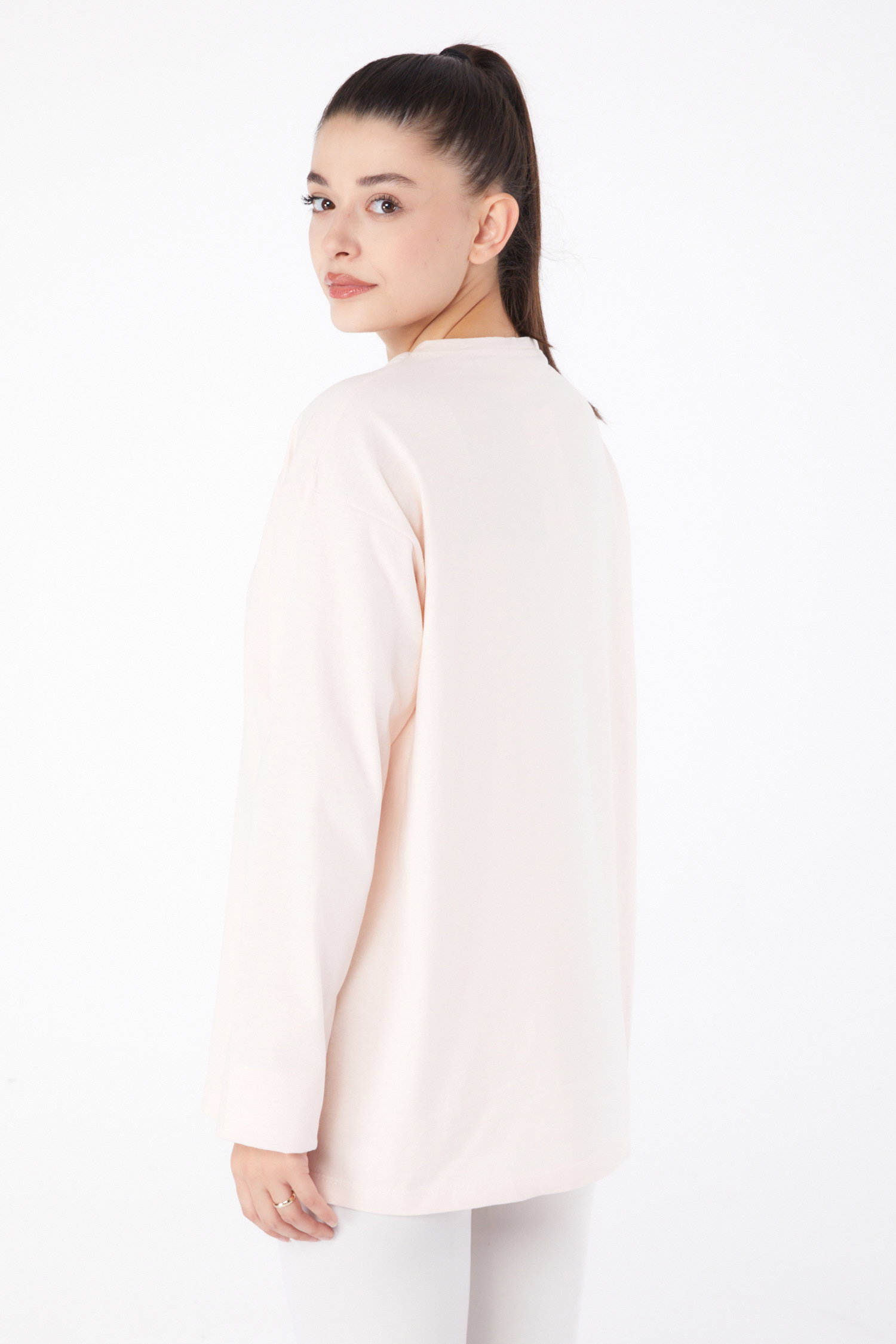 Baskılı Sweat Bej - 26237 - 5