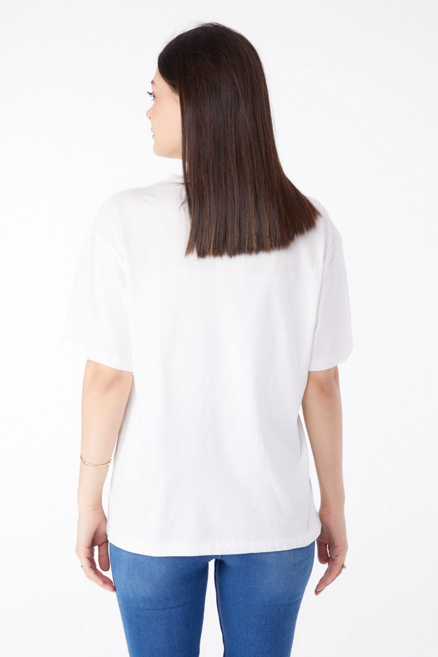 Baskılı Kısa Kollu T-Shirt Beyaz - 25386 - 5