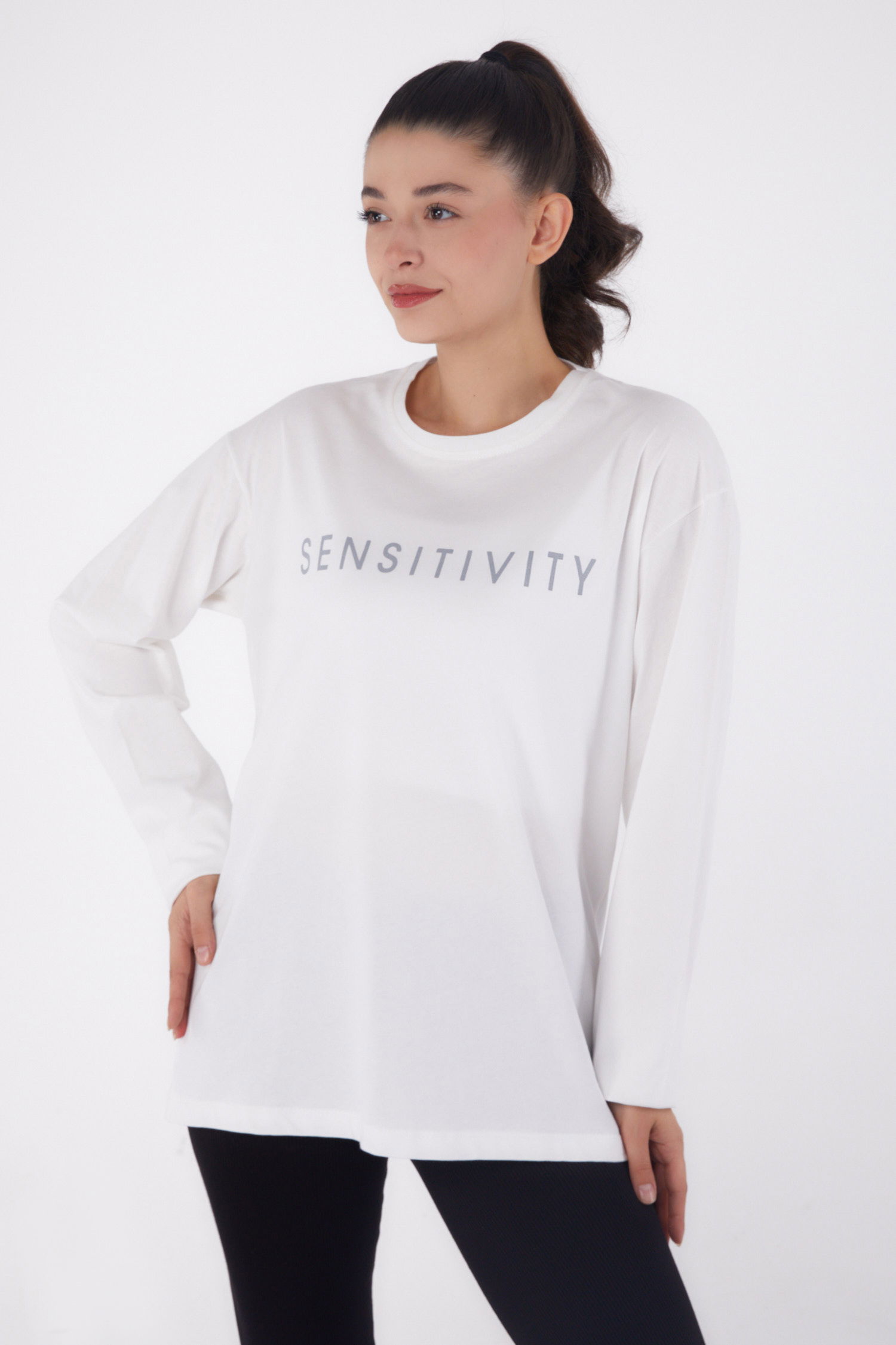 Baskılı Sweat Beyaz - 26237 - 2