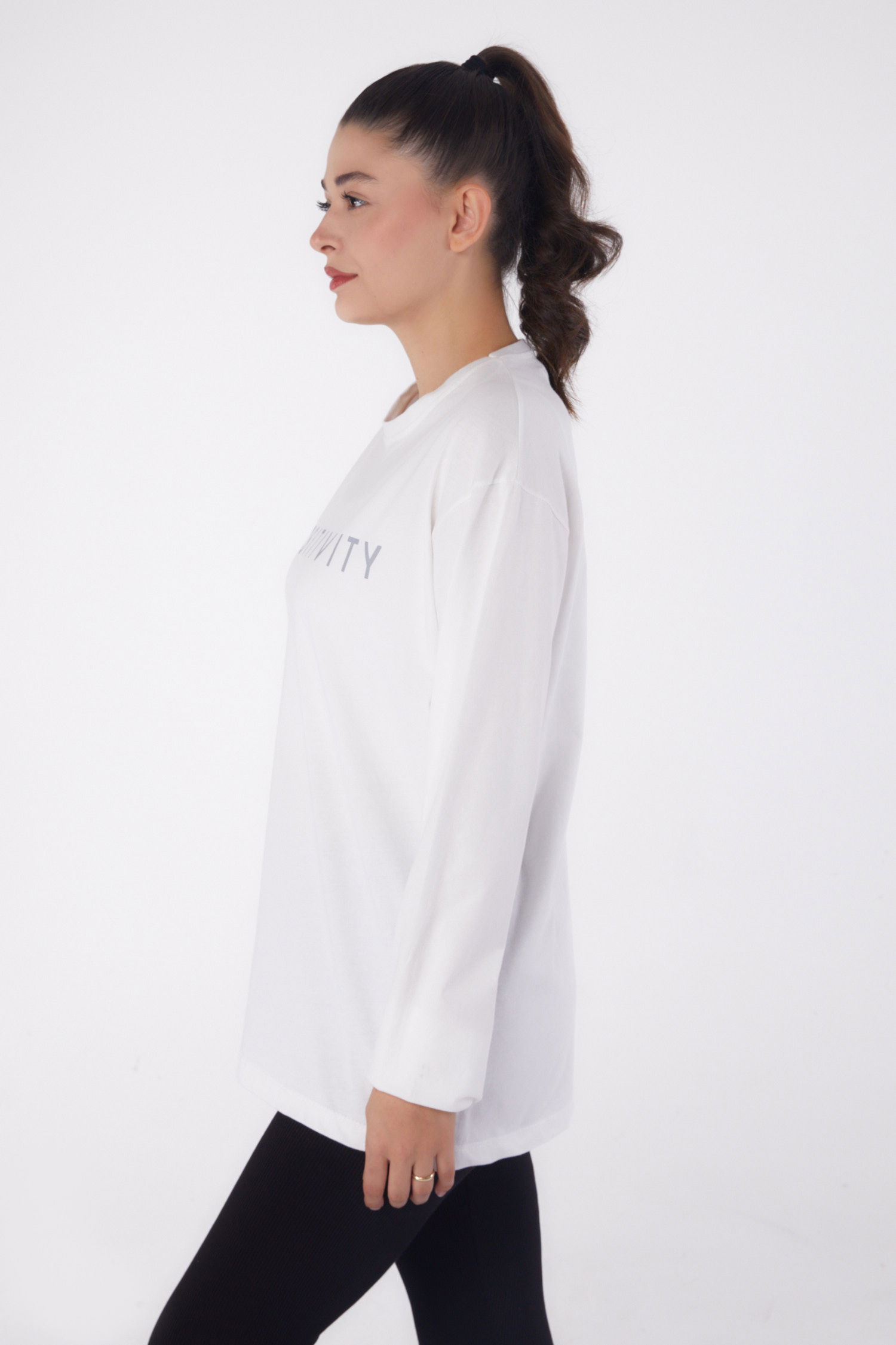 Baskılı Sweat Beyaz - 26237 - 4