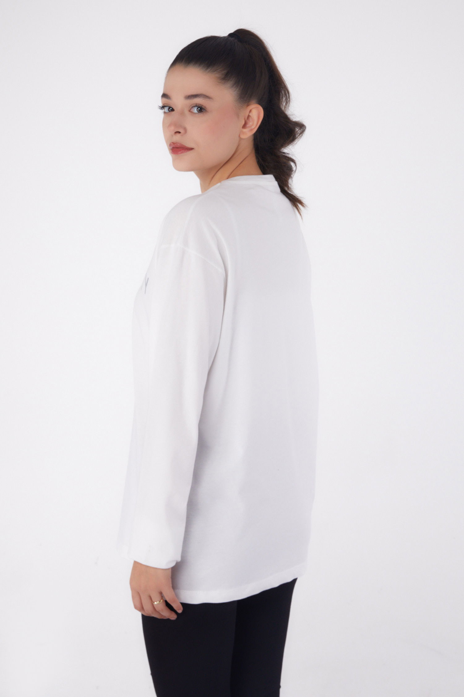 Baskılı Sweat Beyaz - 26237 - 5