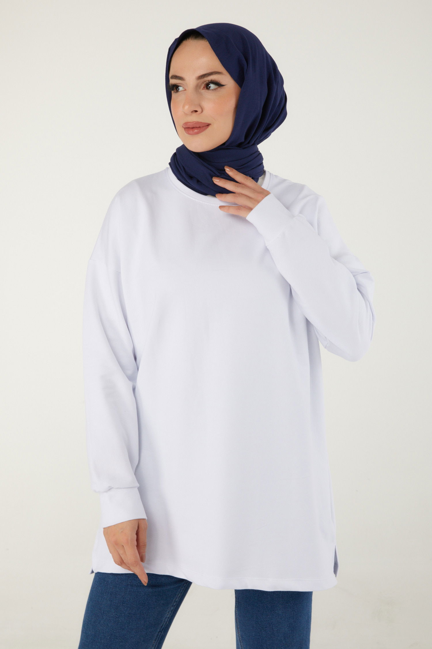 Baskılı Sweat Beyaz - 26239 - 4