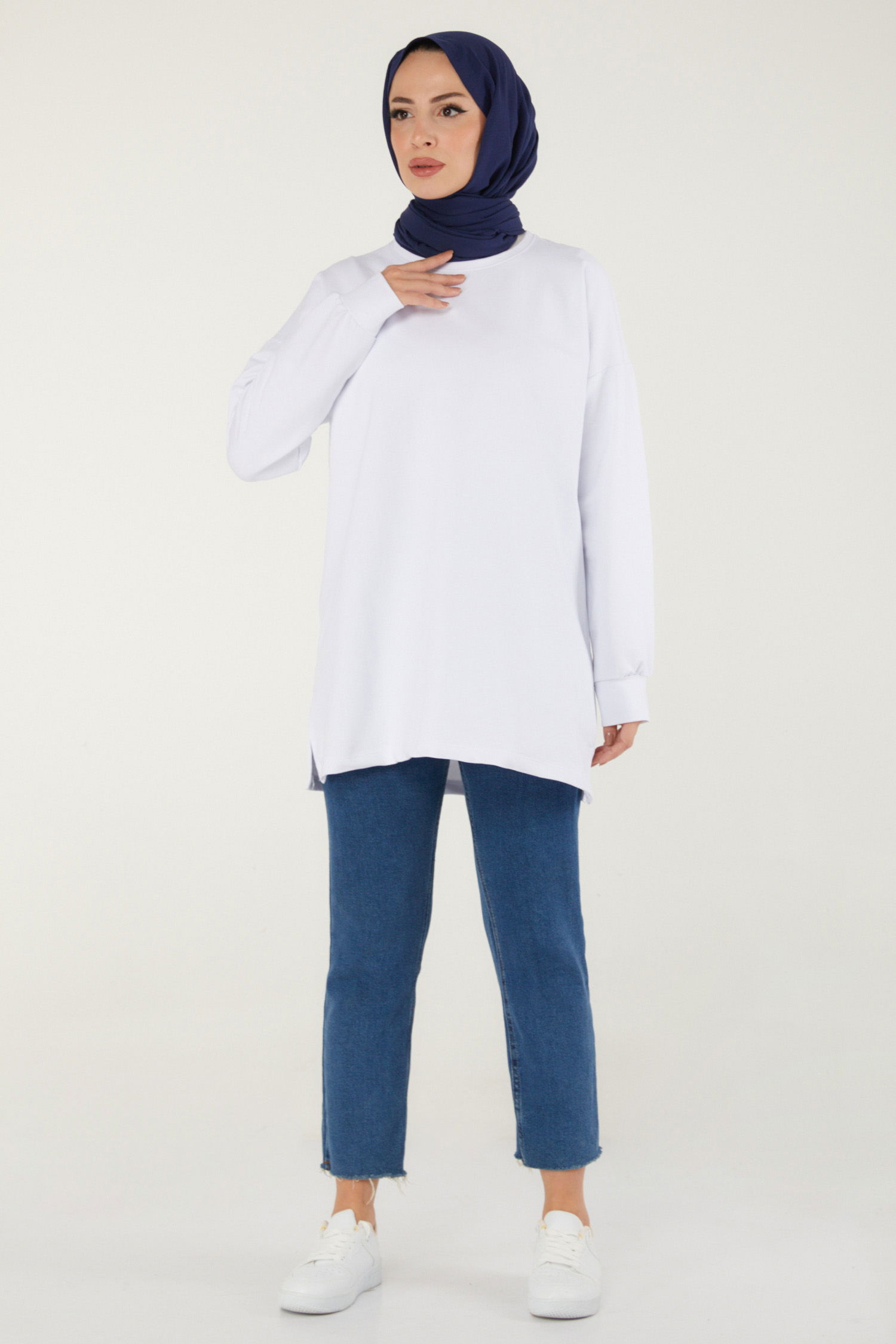 Baskılı Sweat Beyaz - 26239 - 5