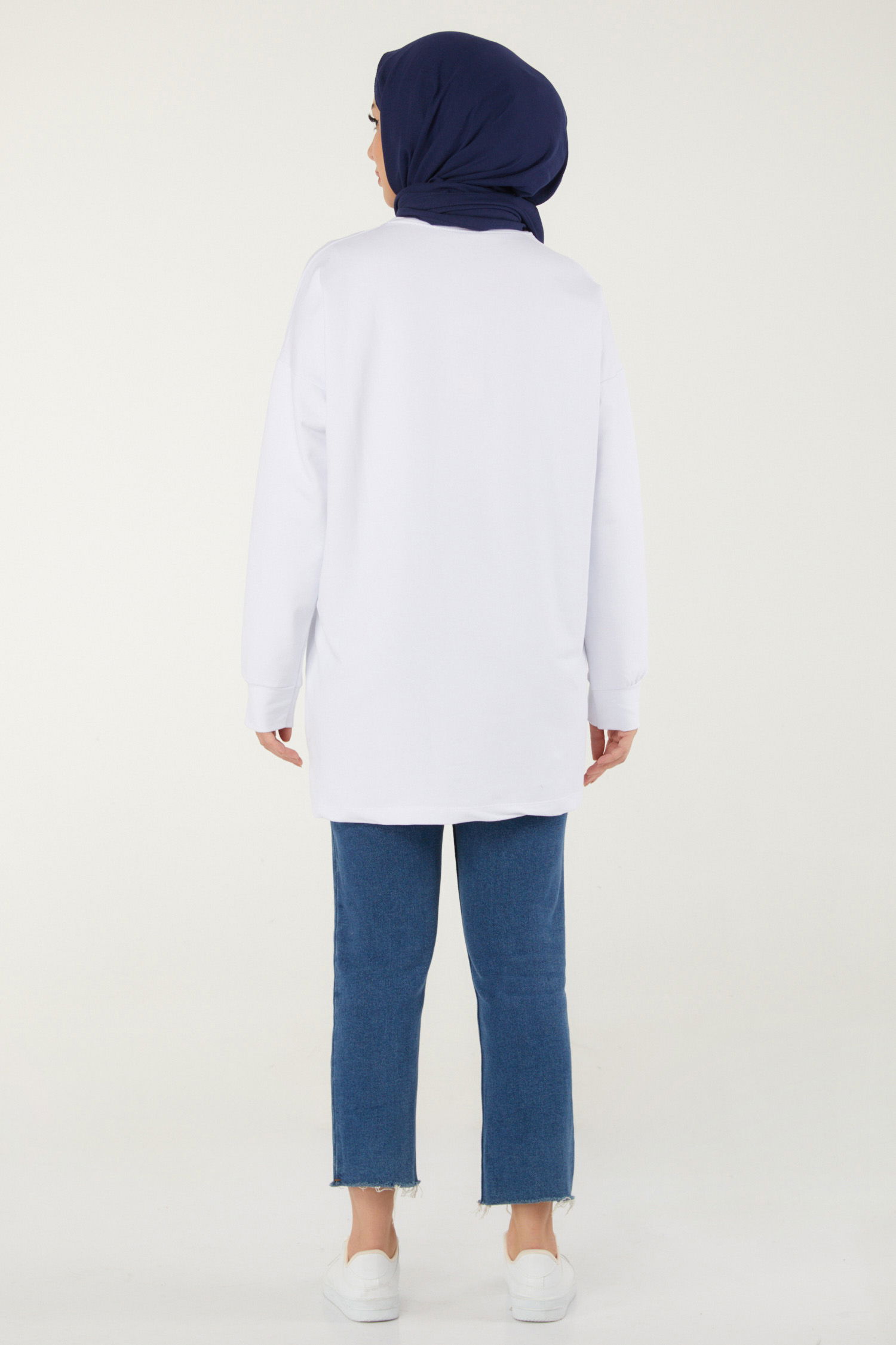 Baskılı Sweat Beyaz - 26239 - 6