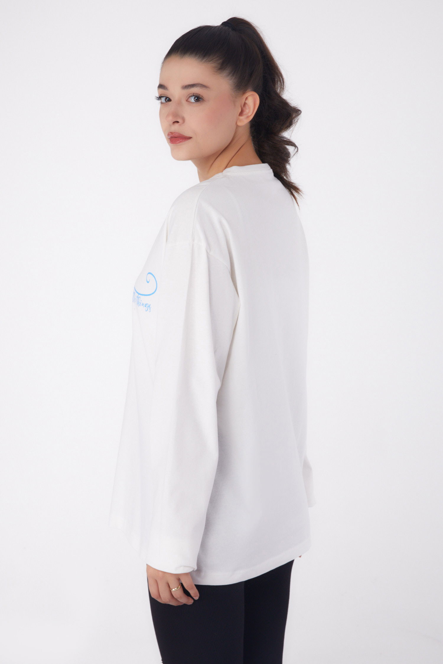 Baskılı Sweat Beyaz - 26240 - 5