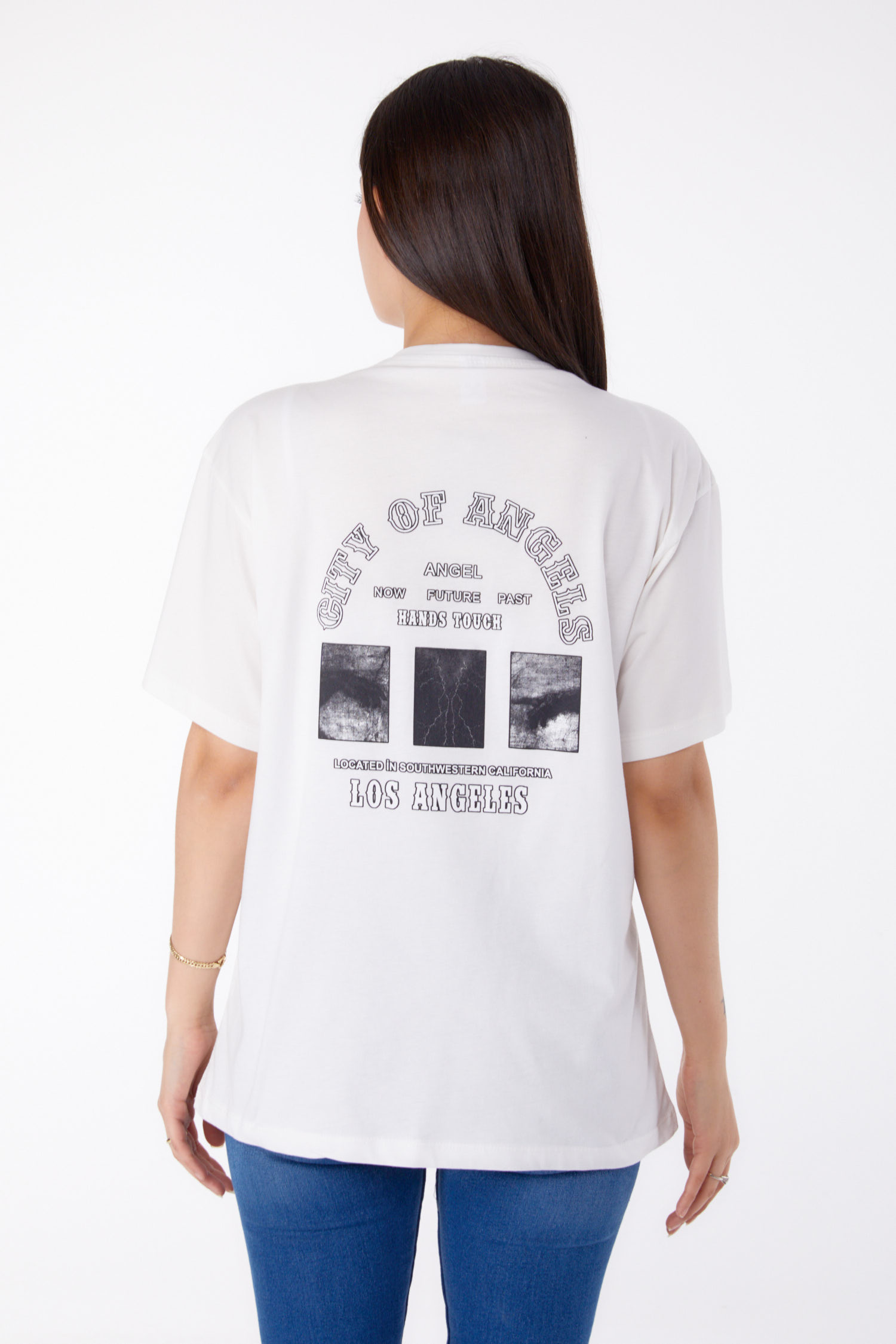Baskılı T-shirt Beyaz - 25704 - 5