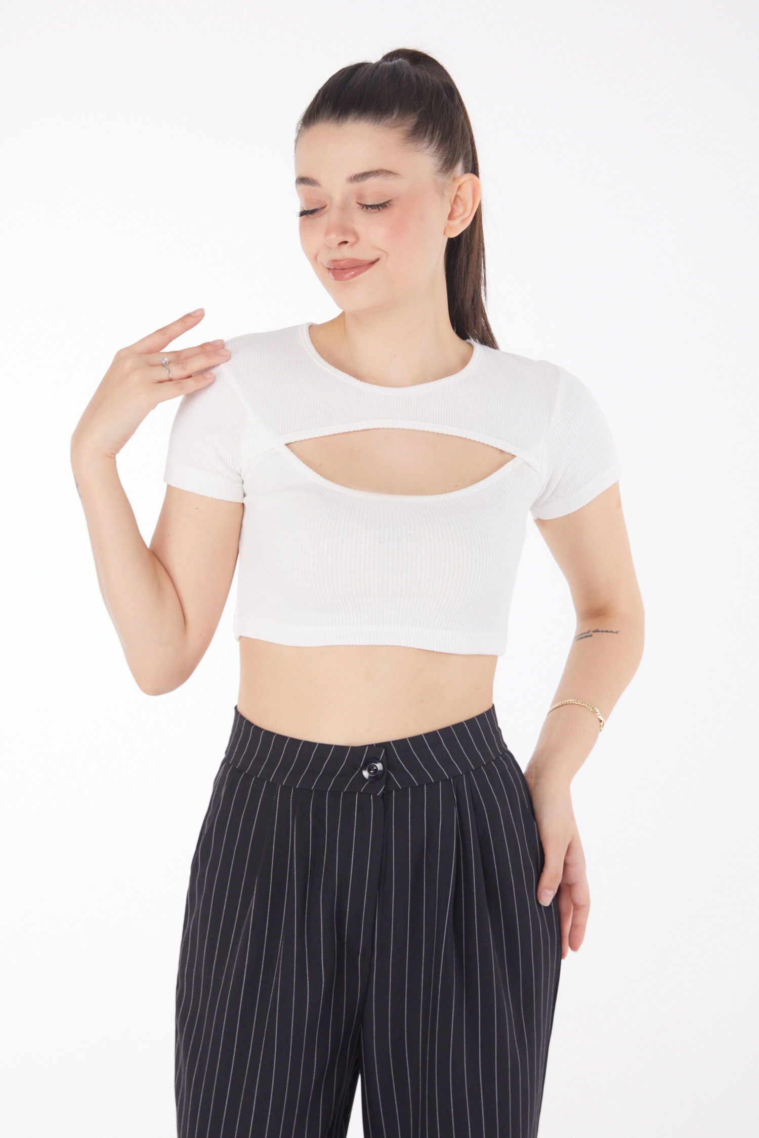 Crop Beyaz - 25852 - 2