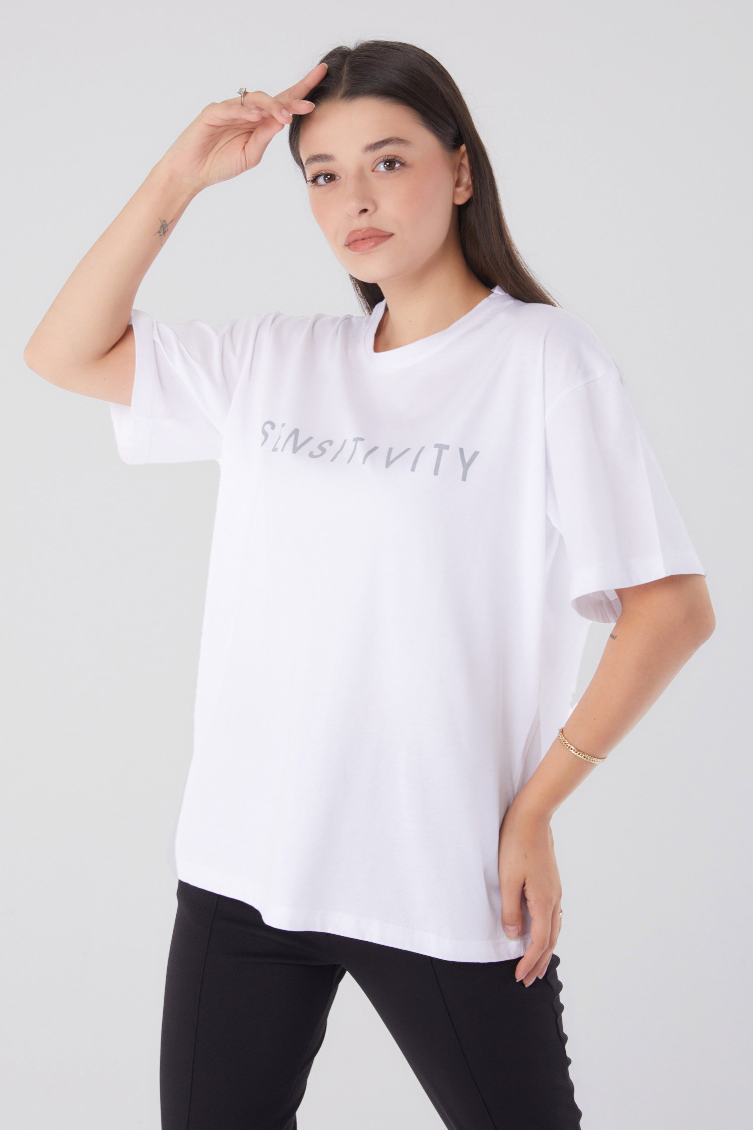 Kısa Kollu Baskılı T-shirt Beyaz - 25984 - 1
