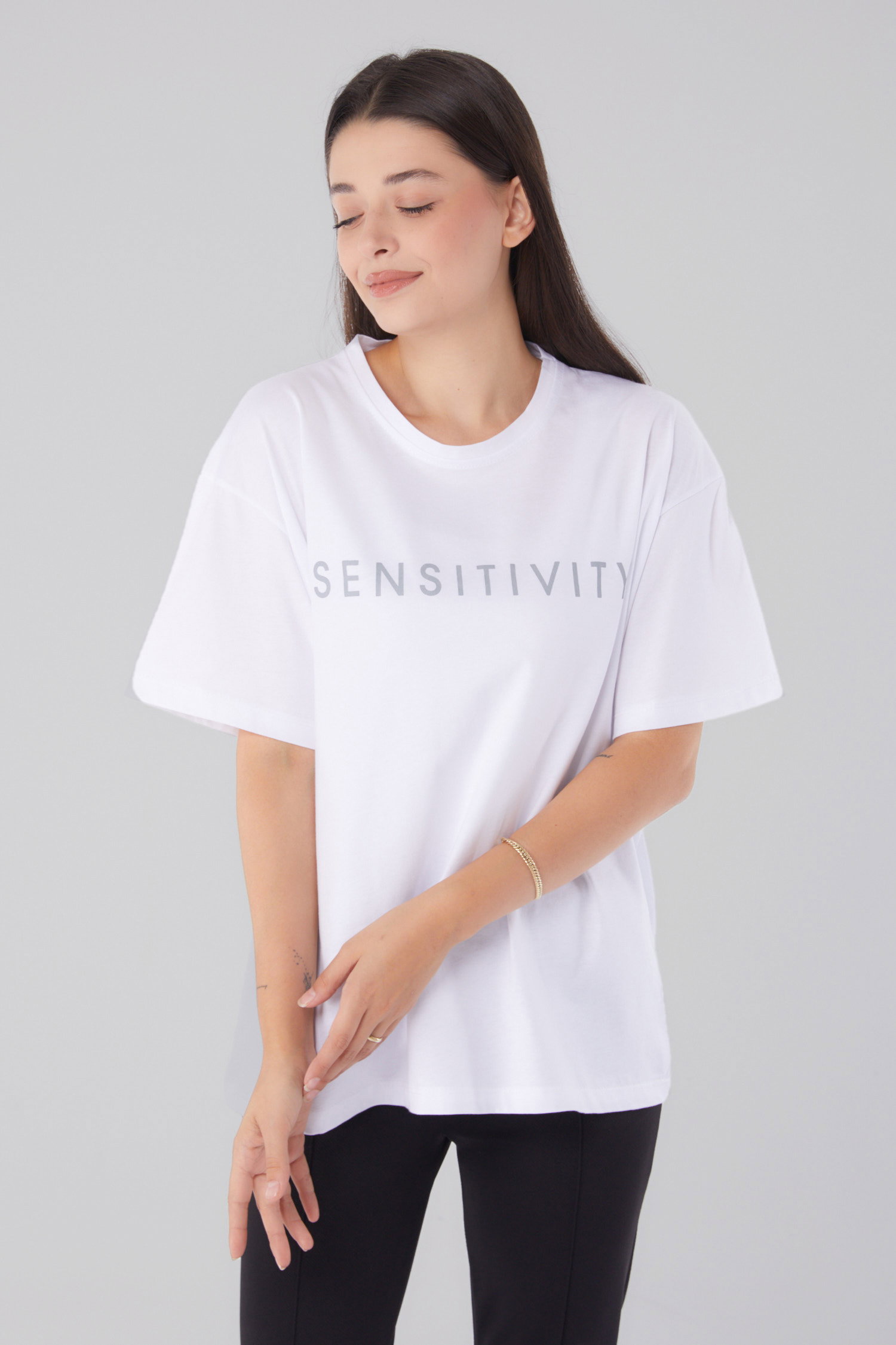 Kısa Kollu Baskılı T-shirt Beyaz - 25984 - 2