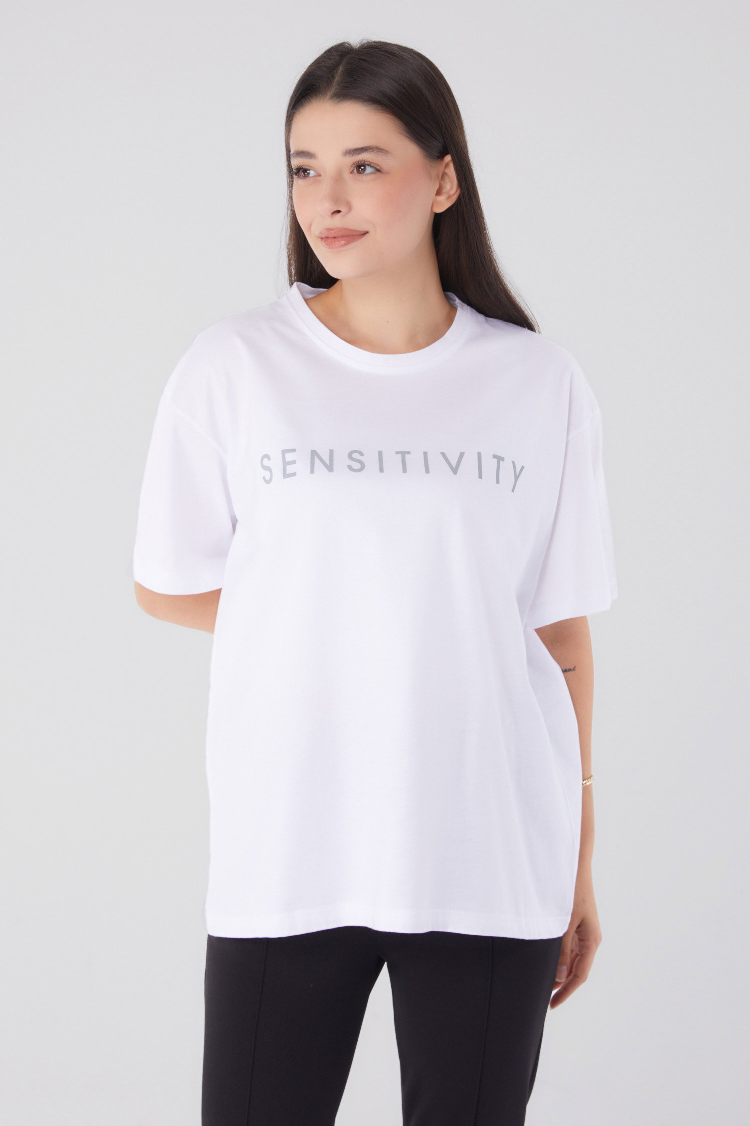 Kısa Kollu Baskılı T-shirt Beyaz - 25984 - 3
