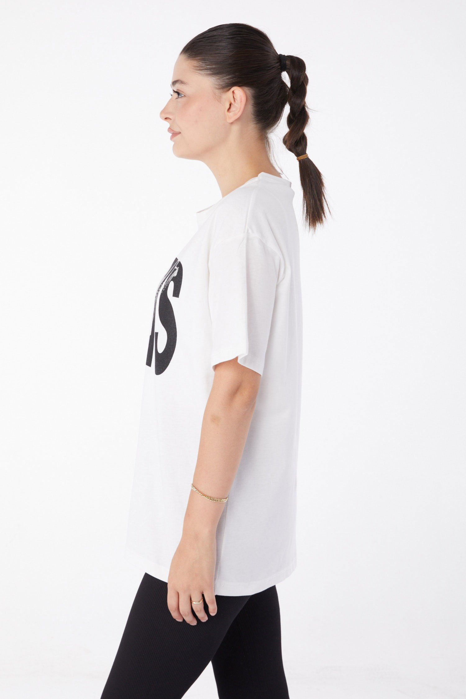 Kısa Kollu Baskılı T-shirt Beyaz - 25985 - 4