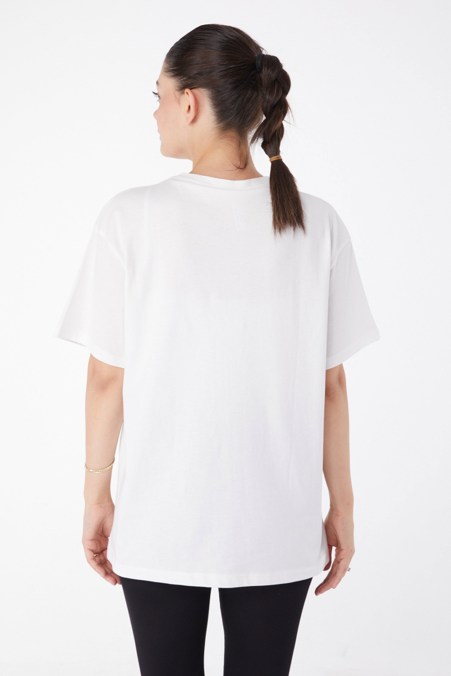 Kısa Kollu Baskılı T-shirt Beyaz - 25985 - 5